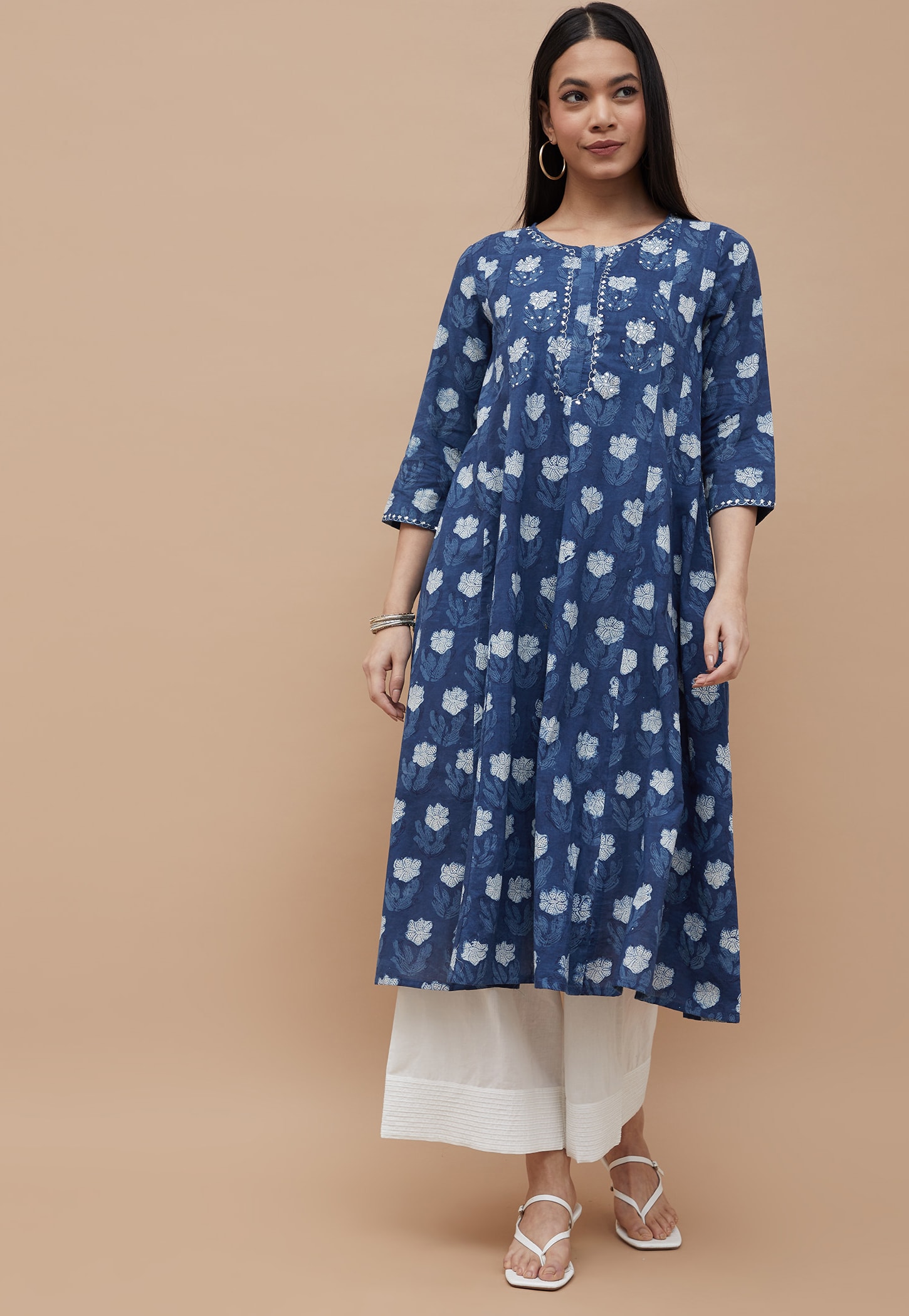 MELANGE Floral Print Anarkali Kurta-picture-10