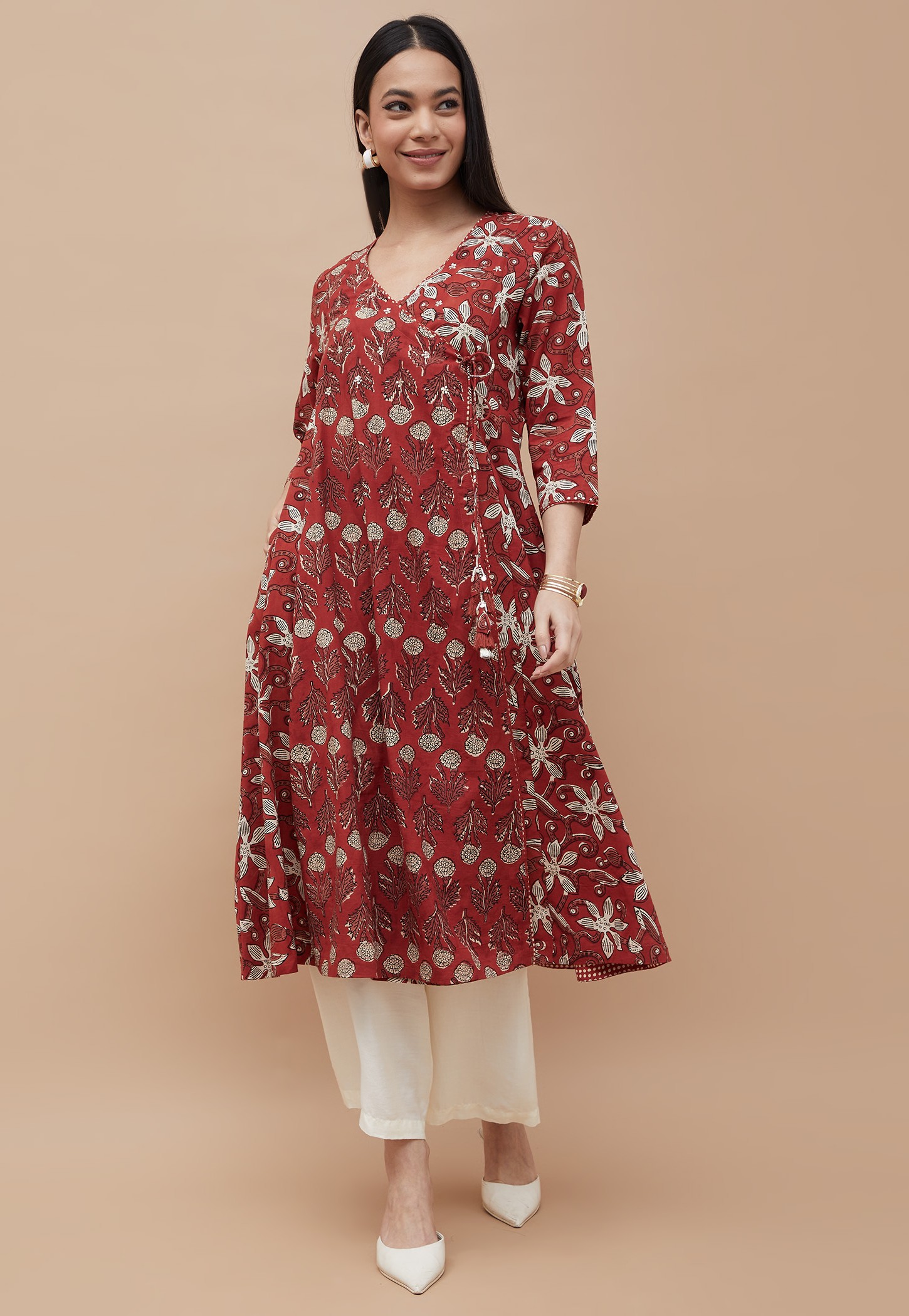 MELANGE Printed Angrakha Kurta-image-23