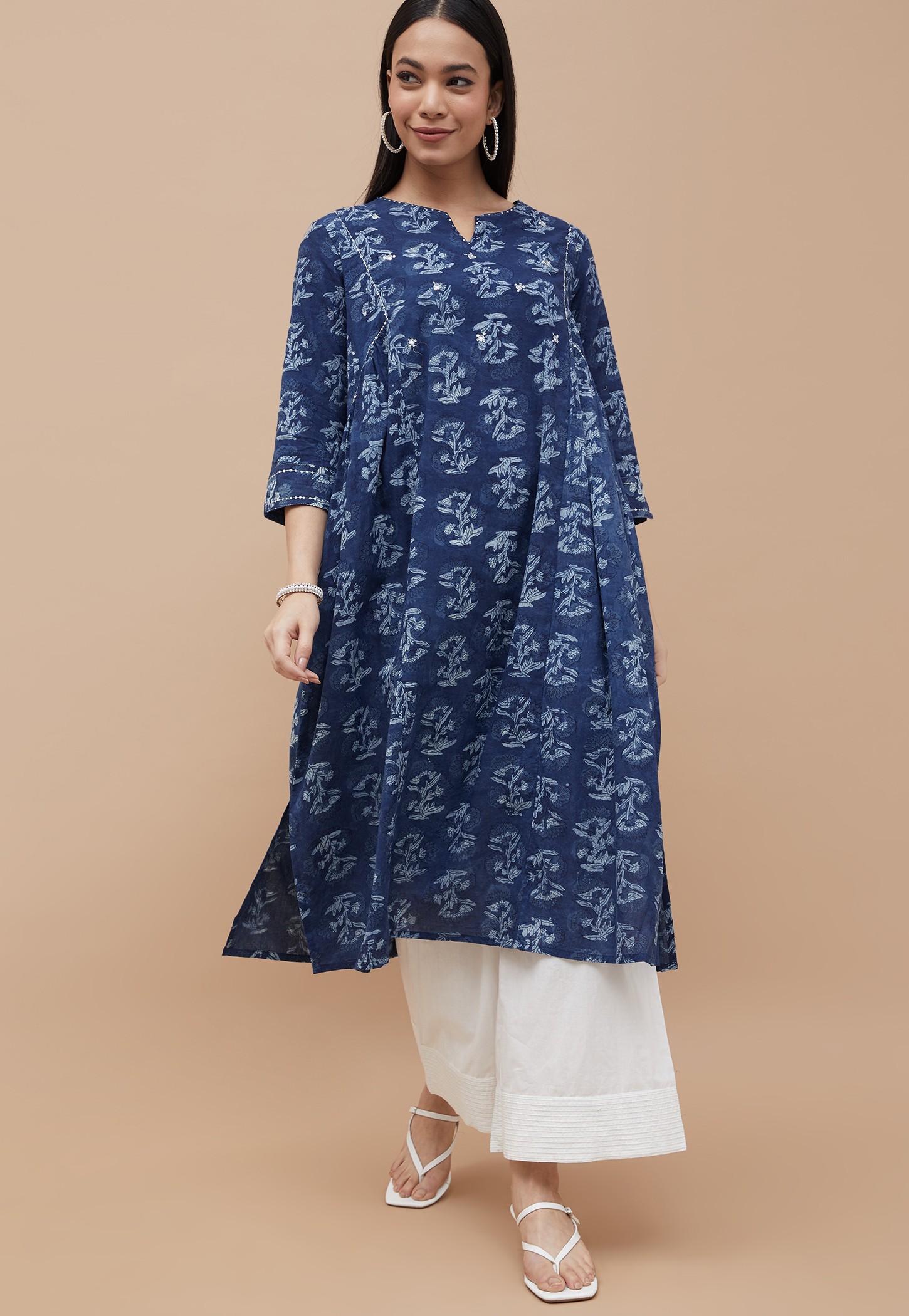 MELANGE Floral Print A-line Kurta-picture-39