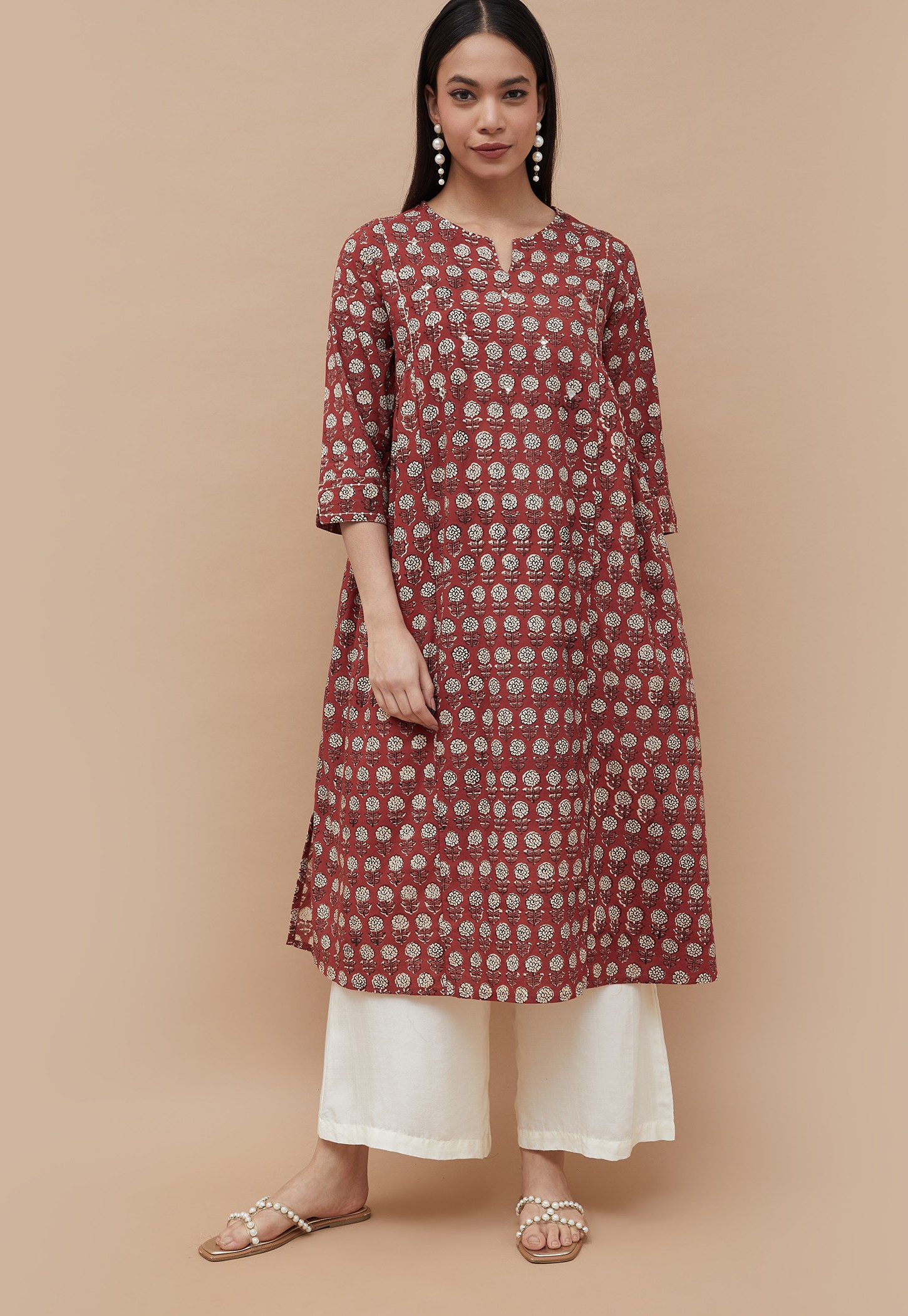 MELANGE Printed A-line Kurta-image-33