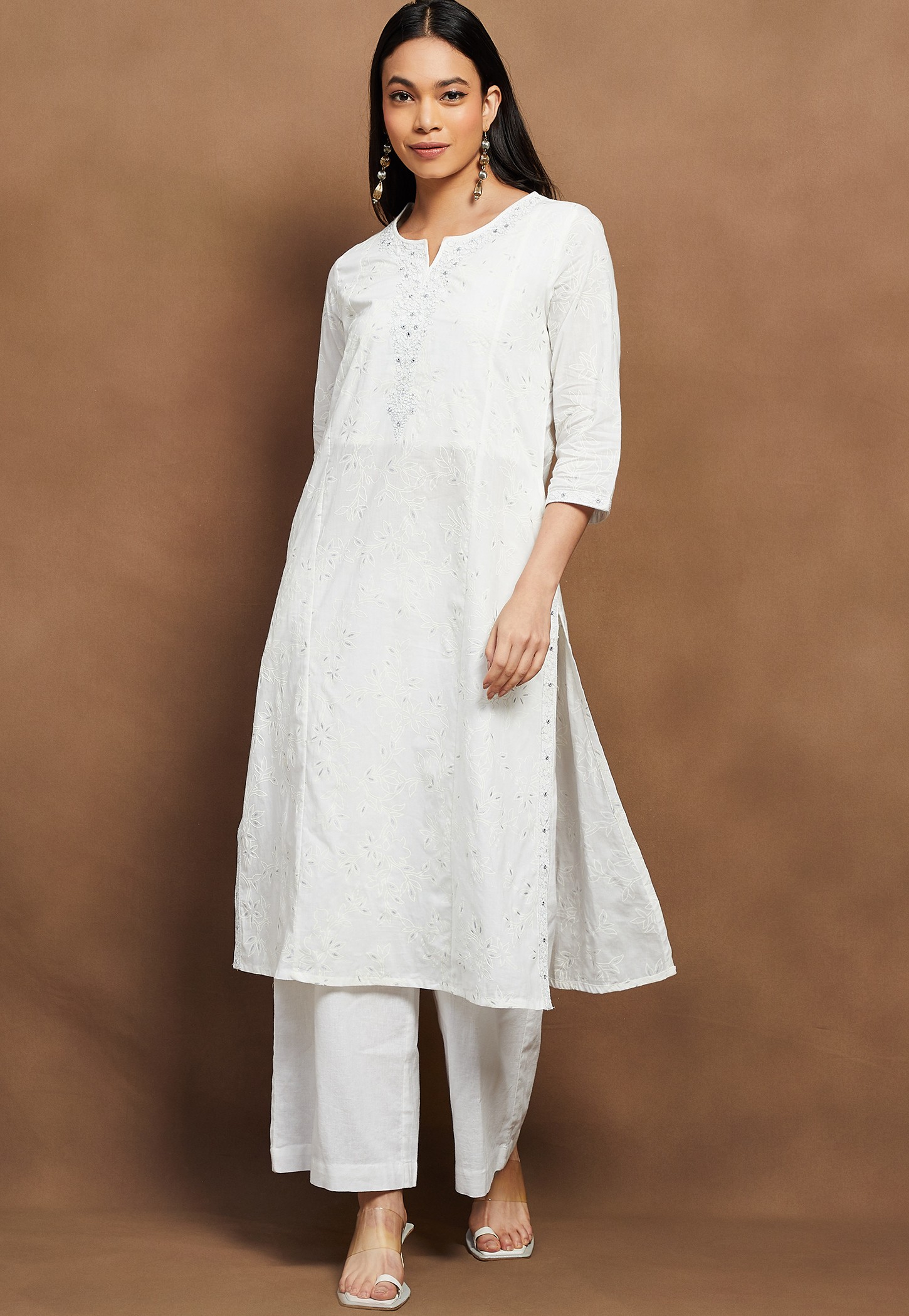 MELANGE Embroidered Straight Kurta-image-21