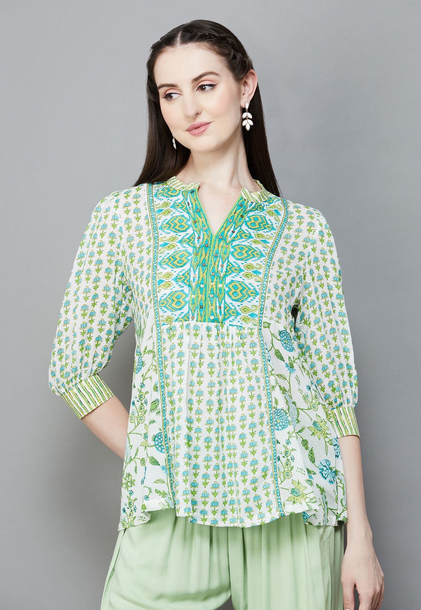 BIBA Floral Print A-line Kurti-picture-19