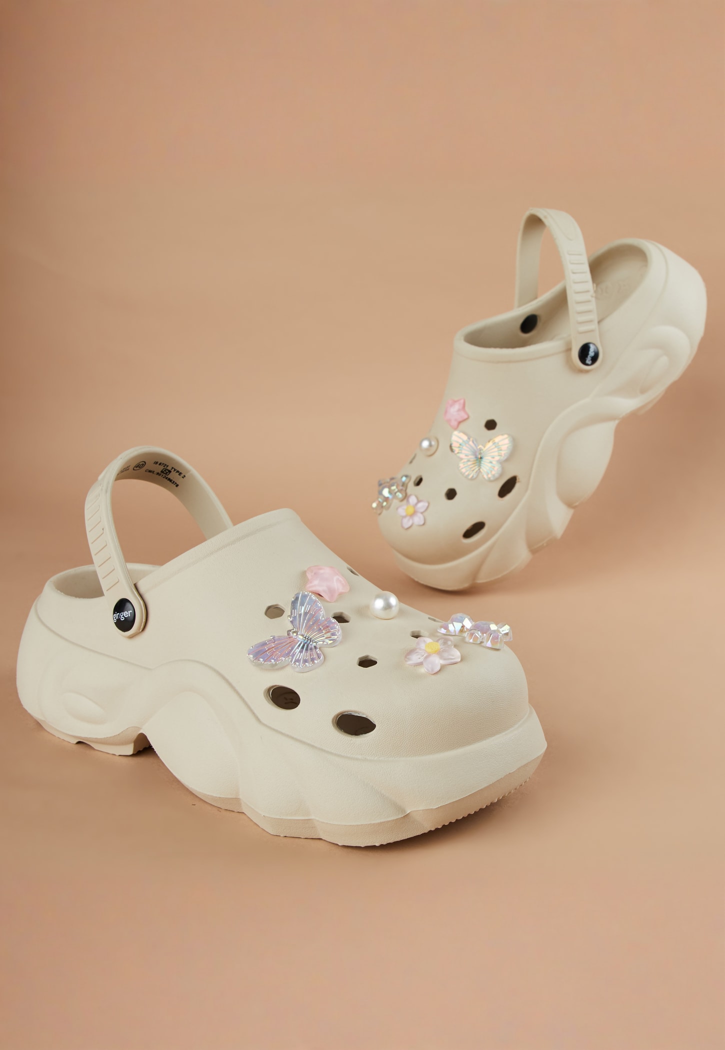 GINGER Jibbitz Charms Platform Clogs-picture-40