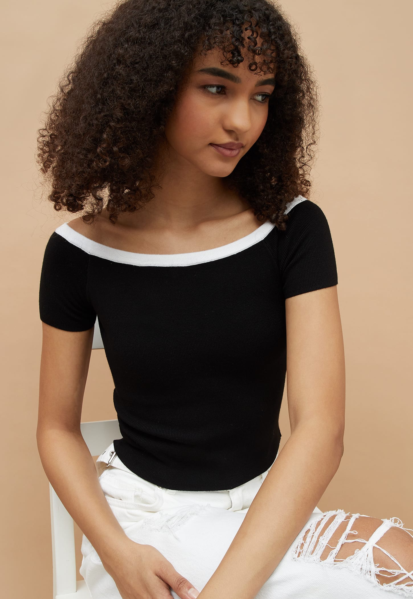 GINGER Solid Off-Shoulder Top-image-48