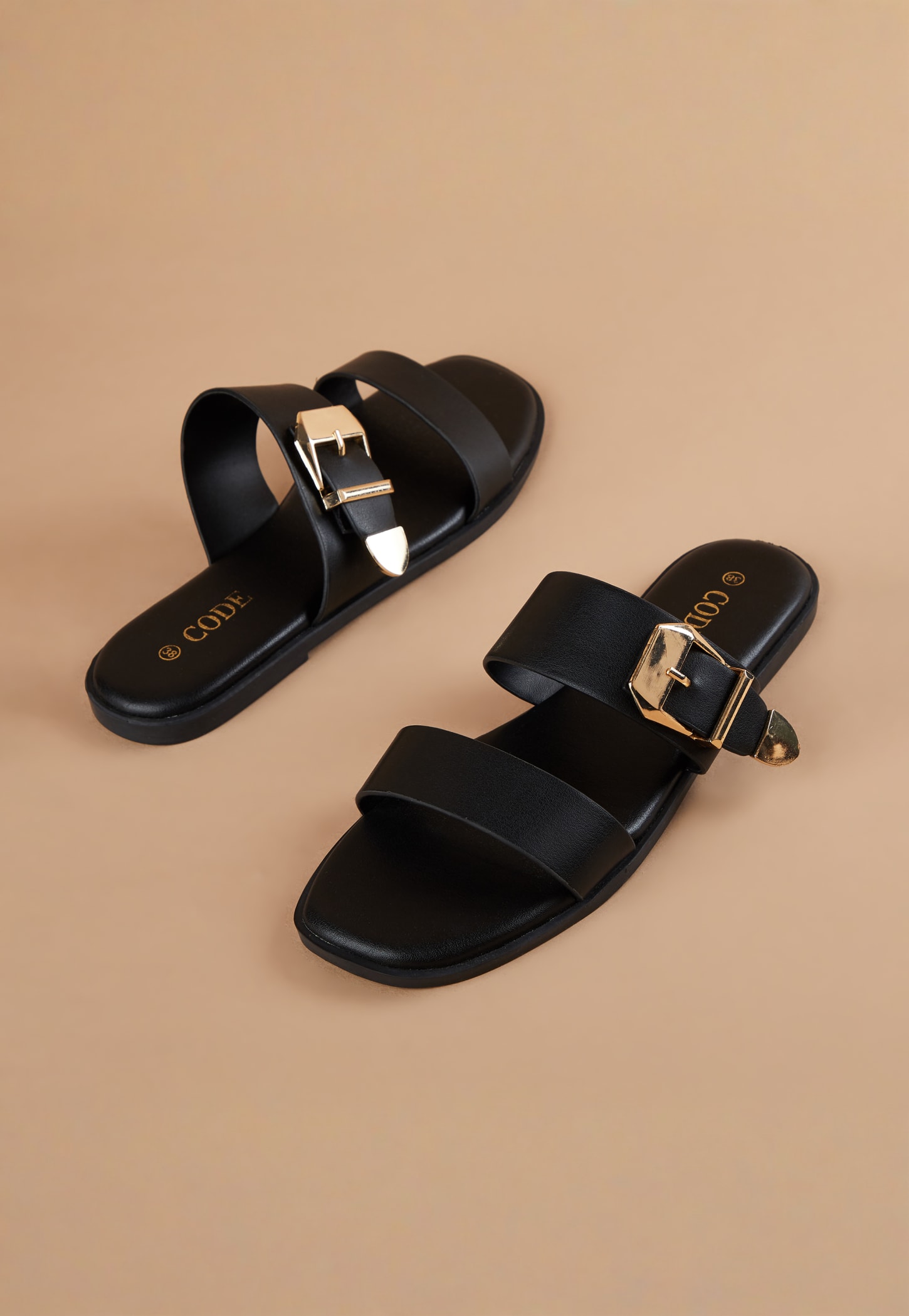 CODE Solid Flats with Buckle Detail-picture-47