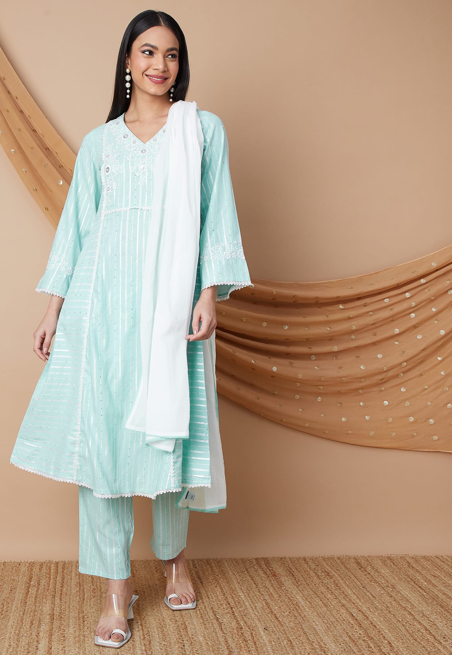 MELANGE Embroidered Kalidar Kurta Set-picture-30