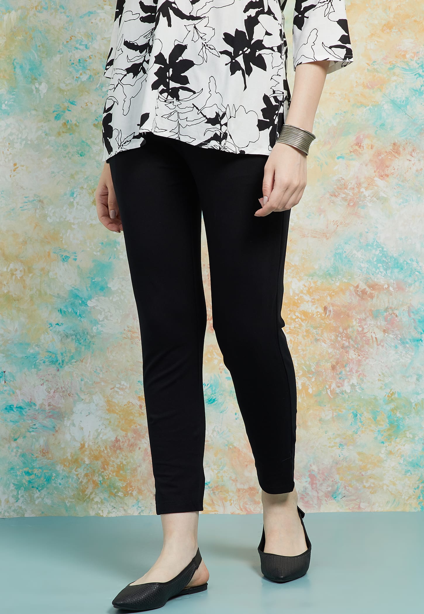 MELANGE Solid Straight Pants-picture-56