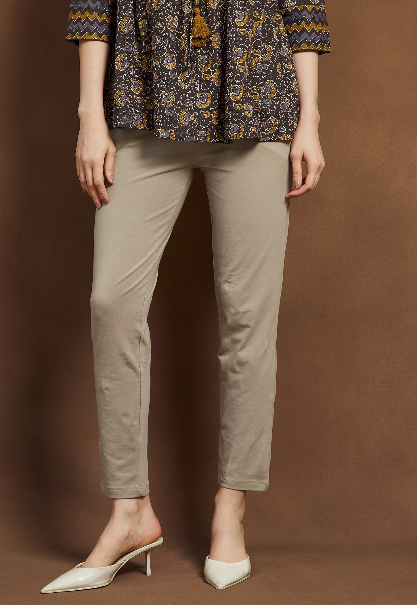 MELANGE Solid Straight Pants-picture-21