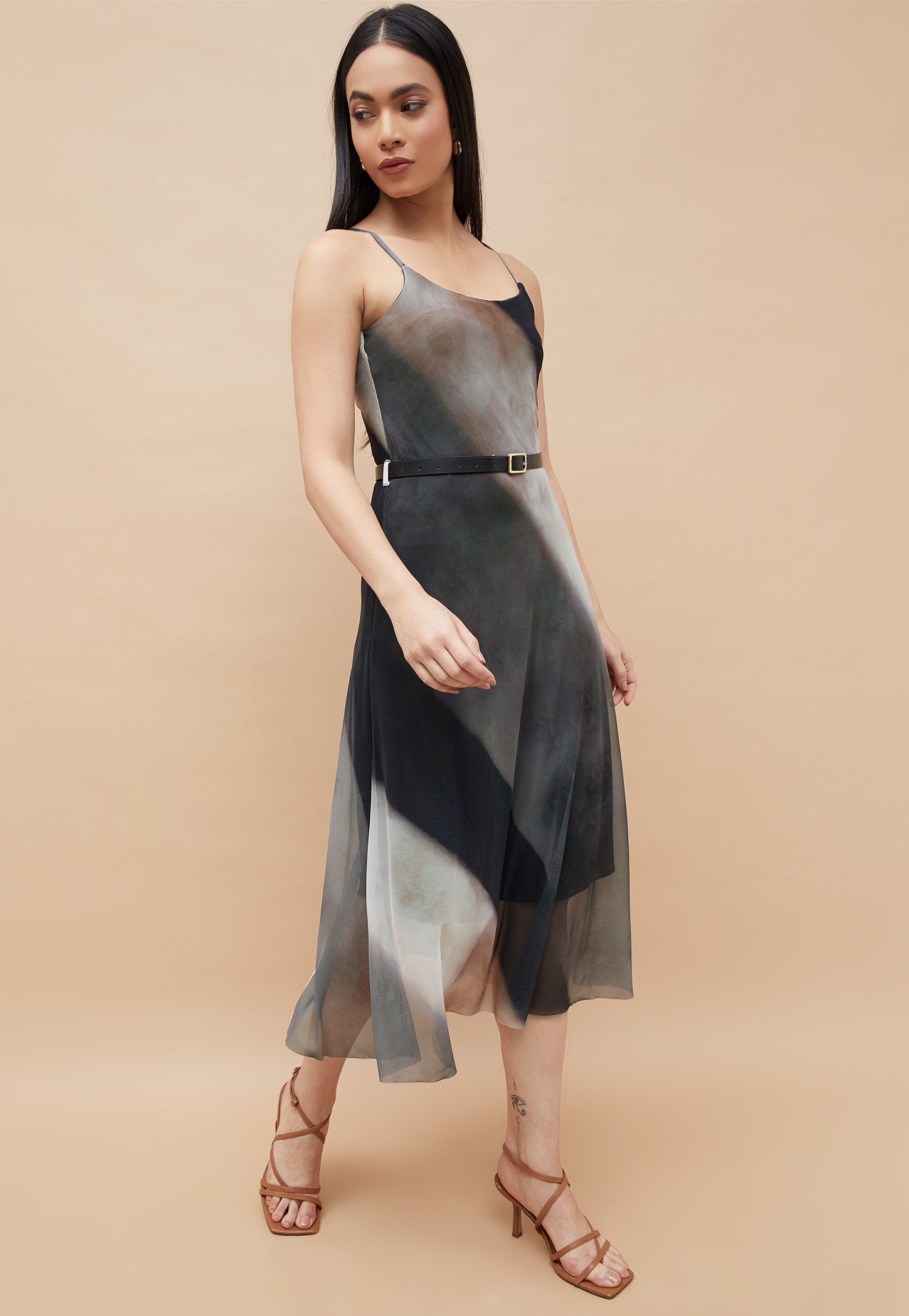 CODE Printed A-line Dress-picture-34