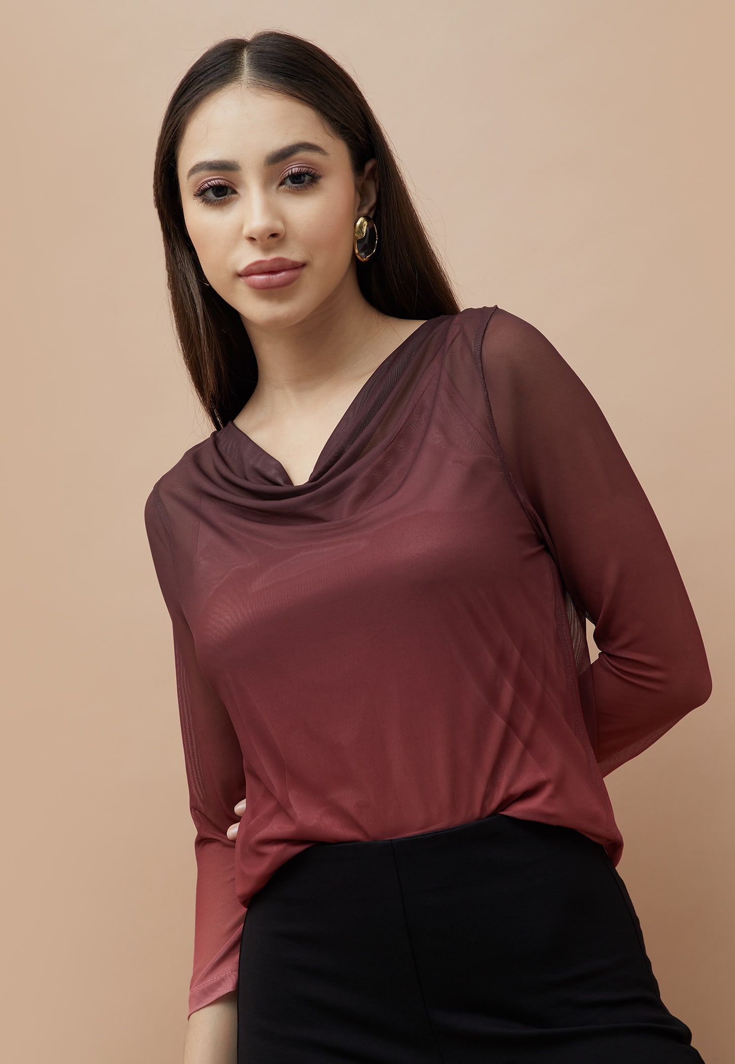 CODE Ombre Knit Top with Camisole-picture-48