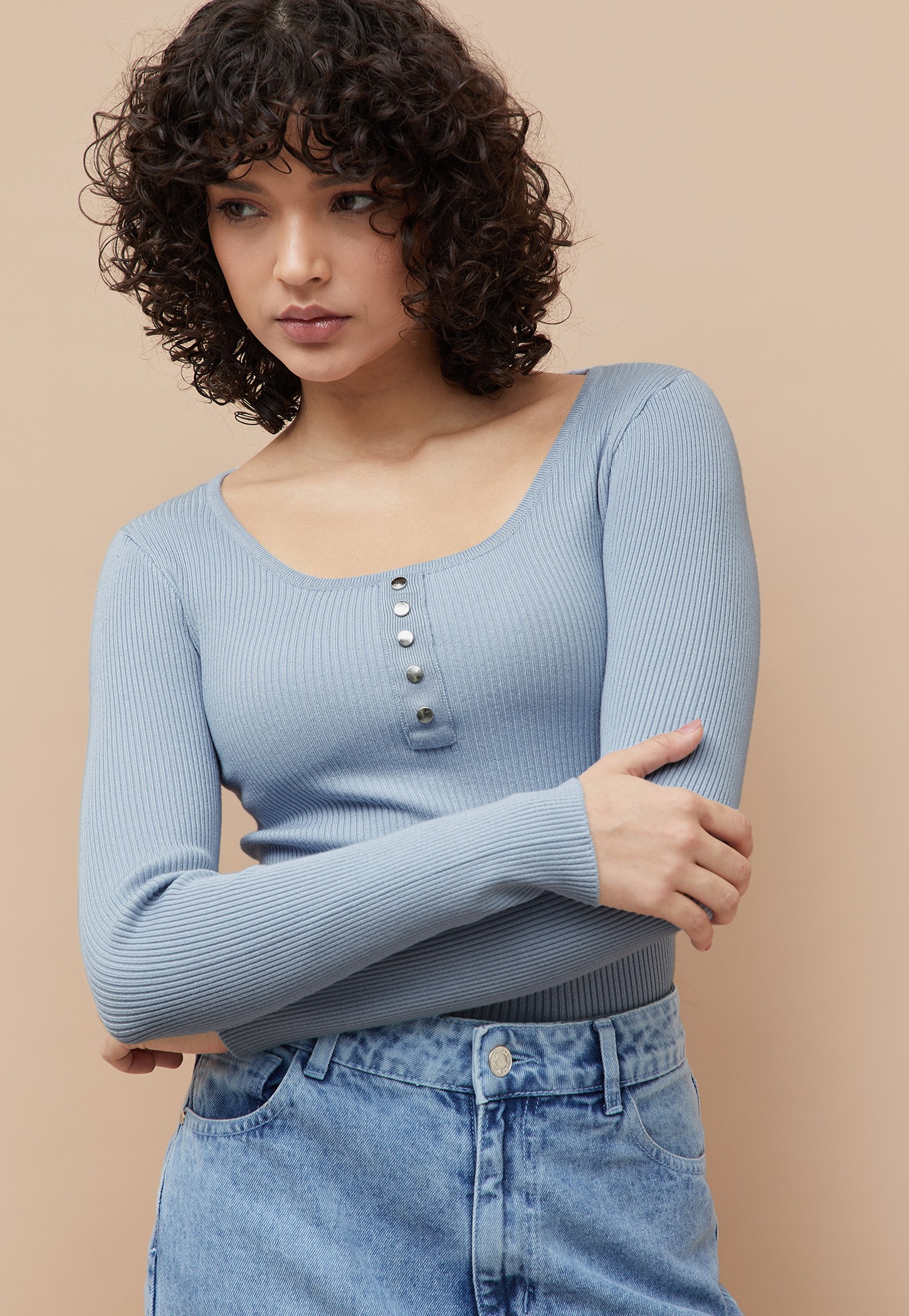 GINGER Ribbed Fitted Top-picture-21