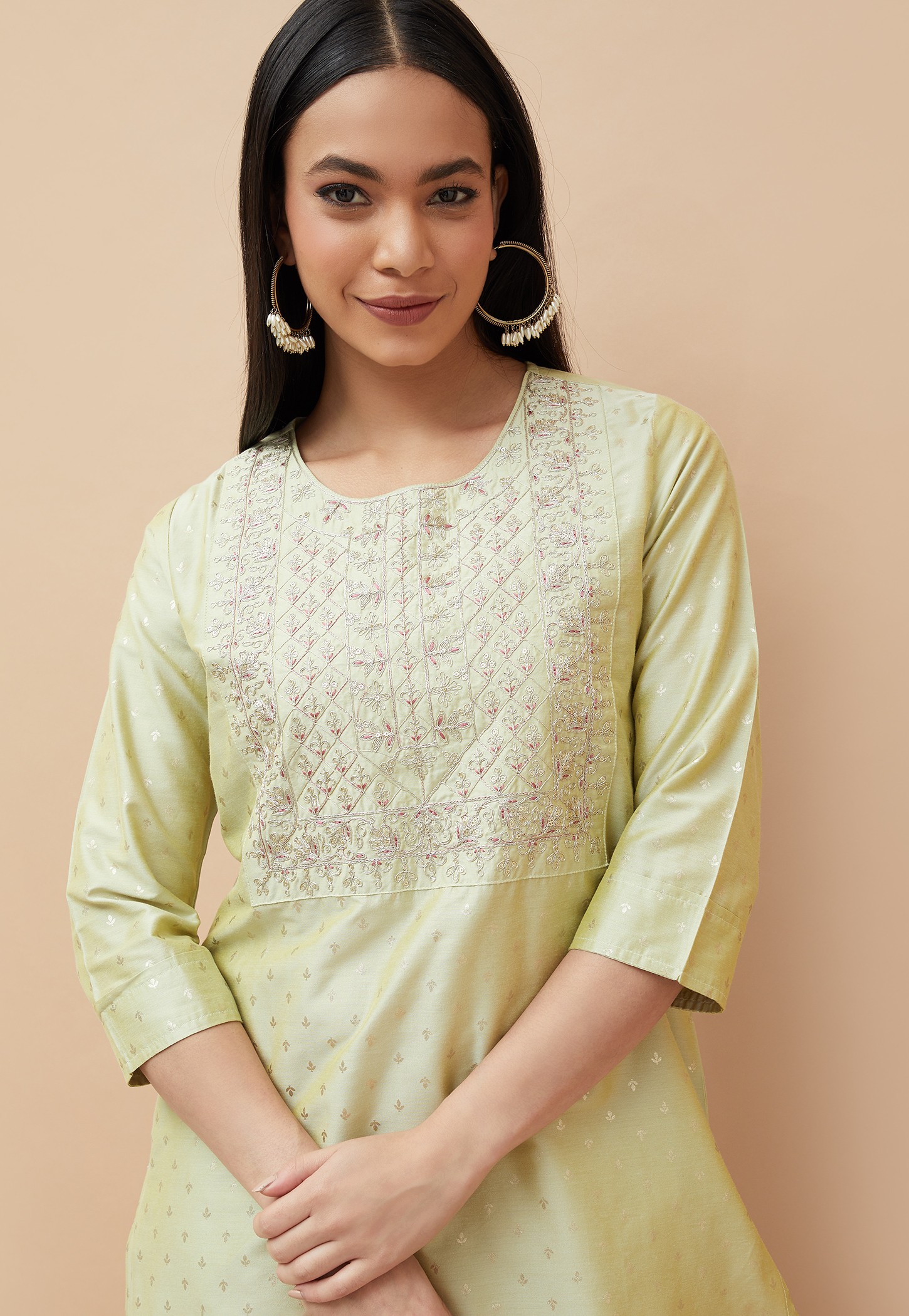 MELANGE Embroidered Straight Kurta-image-35