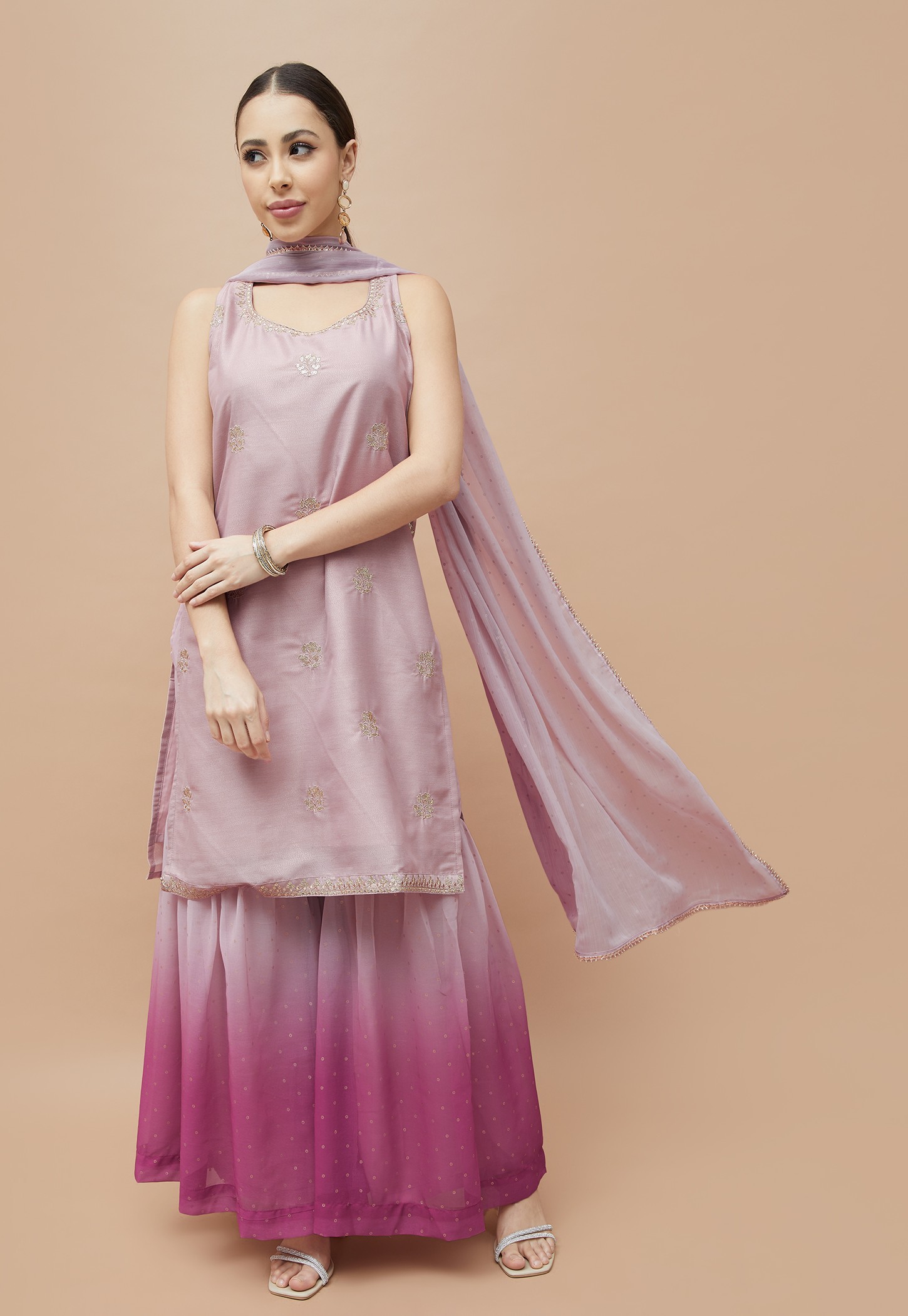 MELANGE Embroidered Straight Kurta Set-picture-31
