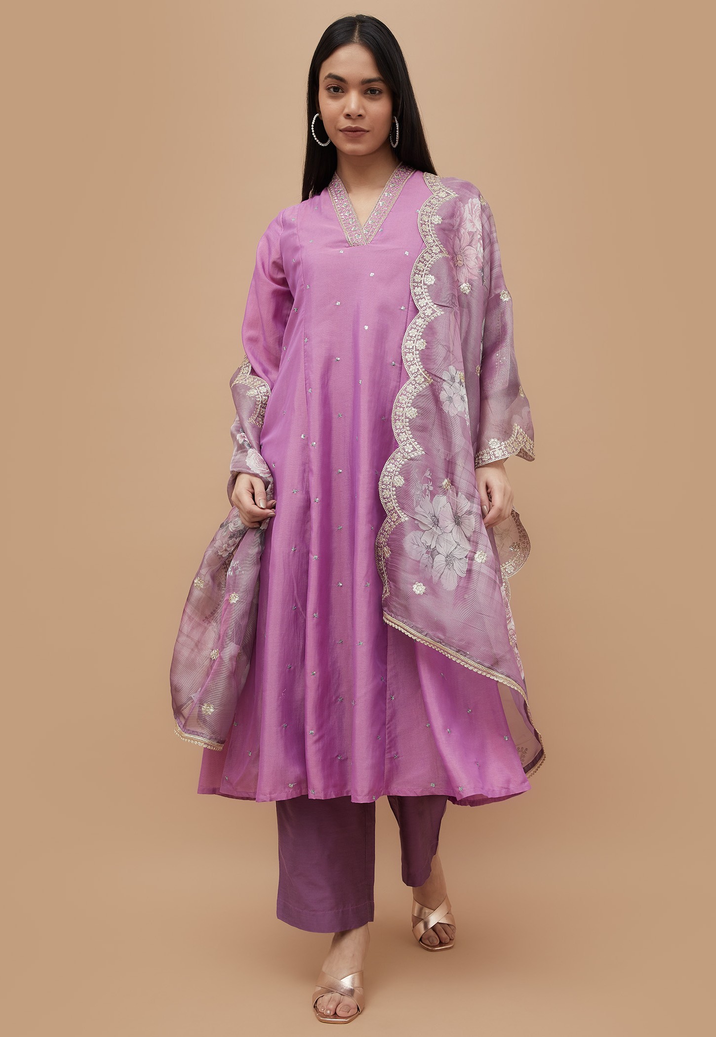 MELANGE Embroidered Kalidar Kurta Set-picture-24