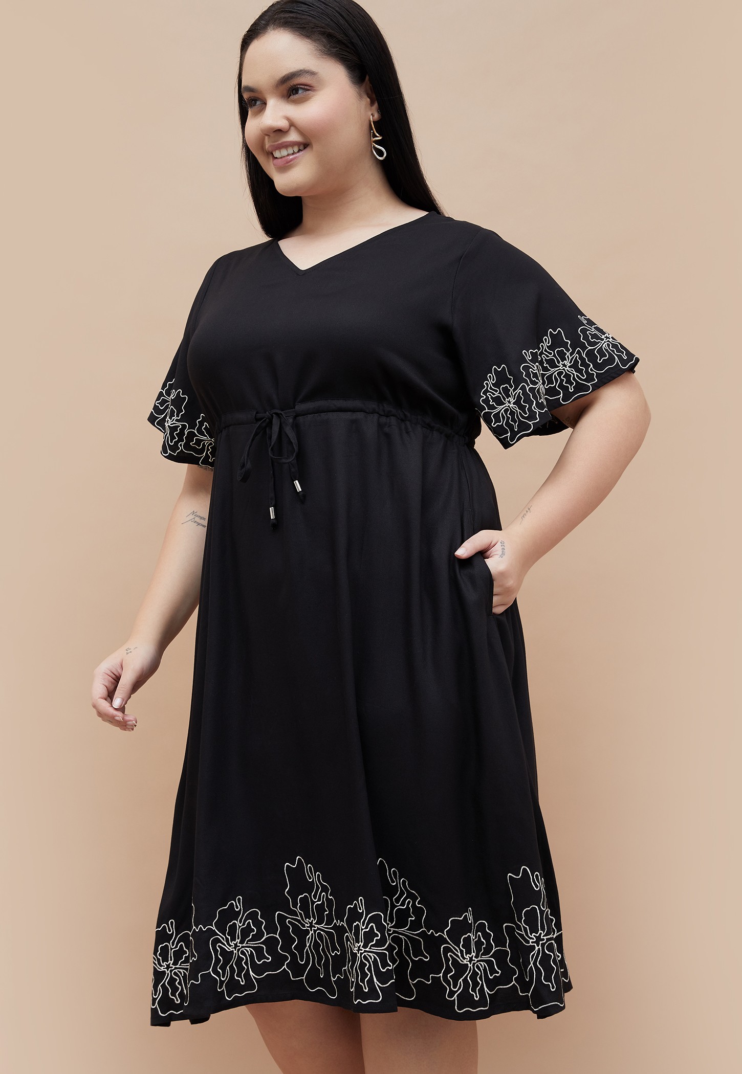 NEXUS Embroidered Fit & Flare Dress-image-32