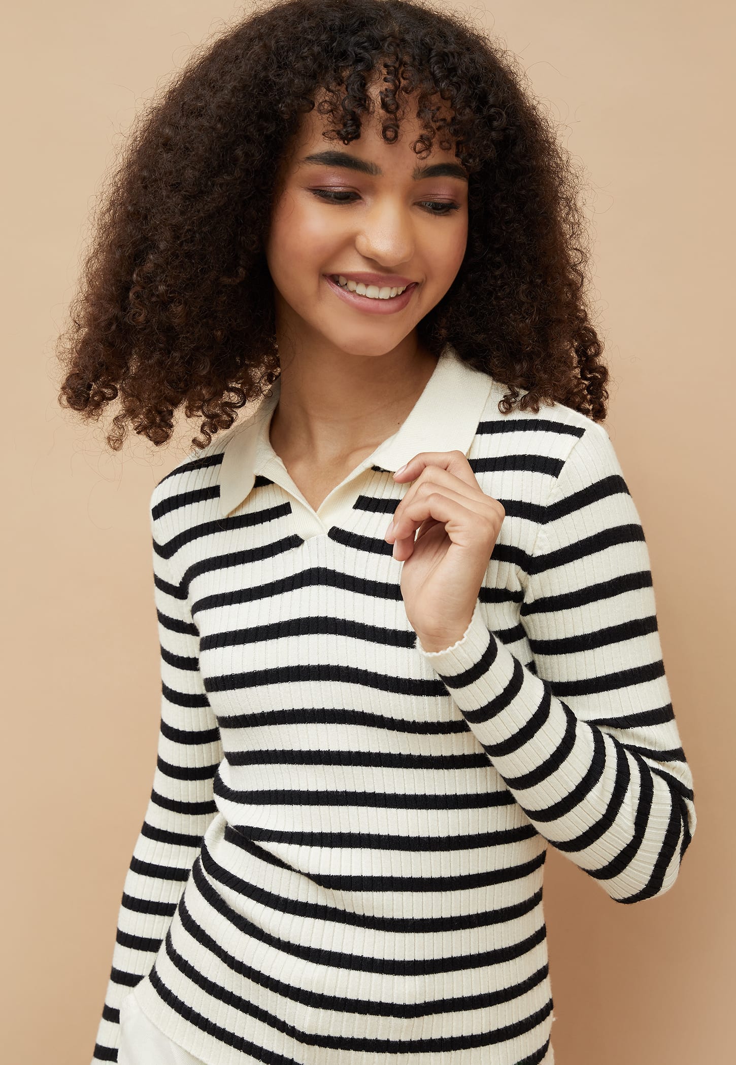 FAME FOREVER Striped Knit Polo T-shirt-picture-35