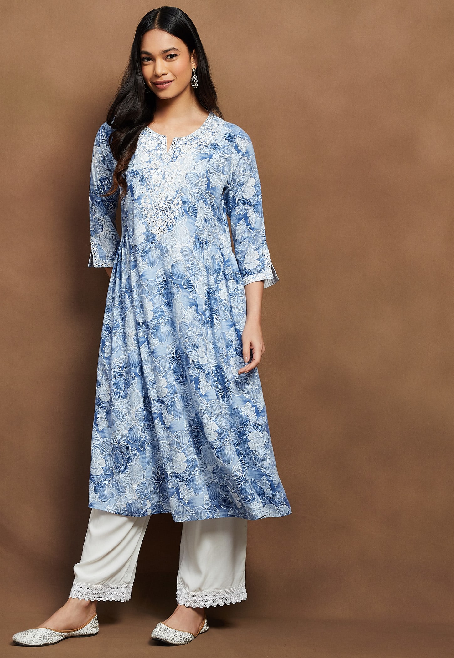 MELANGE Floral Print A-line Kurta Set-picture-33