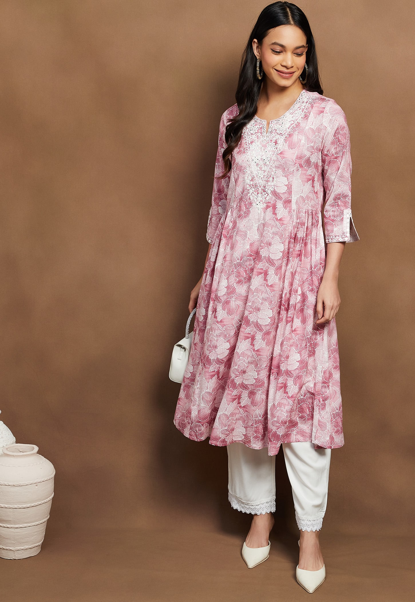 MELANGE Floral Print A-line Kurta Set-picture-10