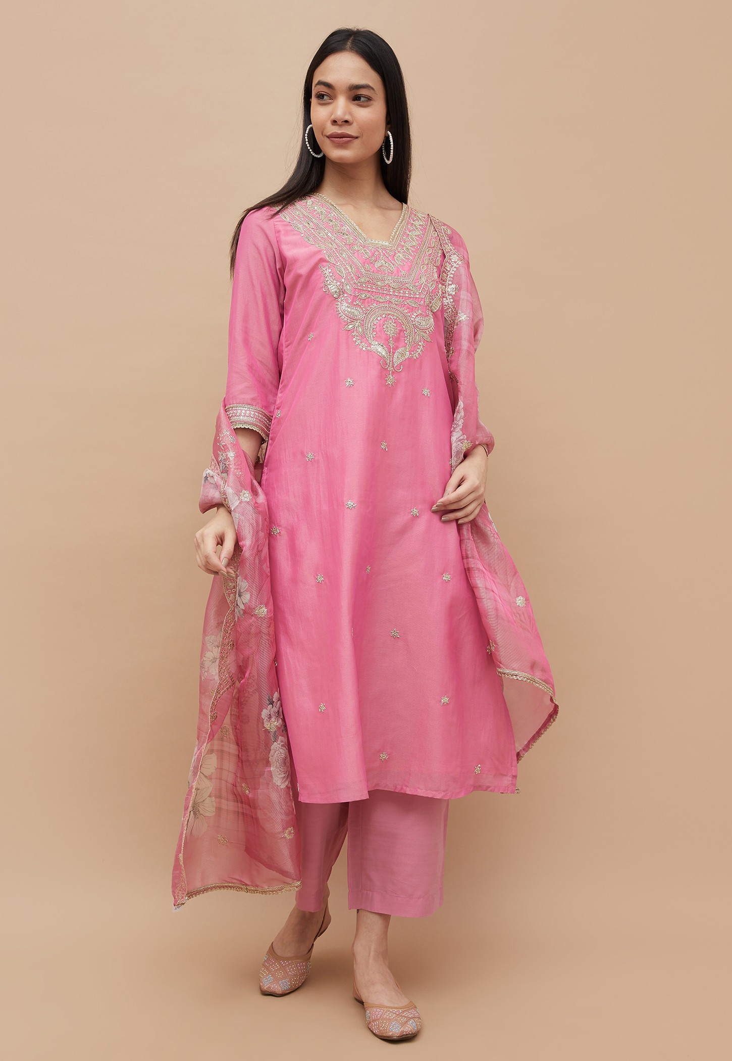 MELANGE Embroidered Straight Kurta Set-picture-11