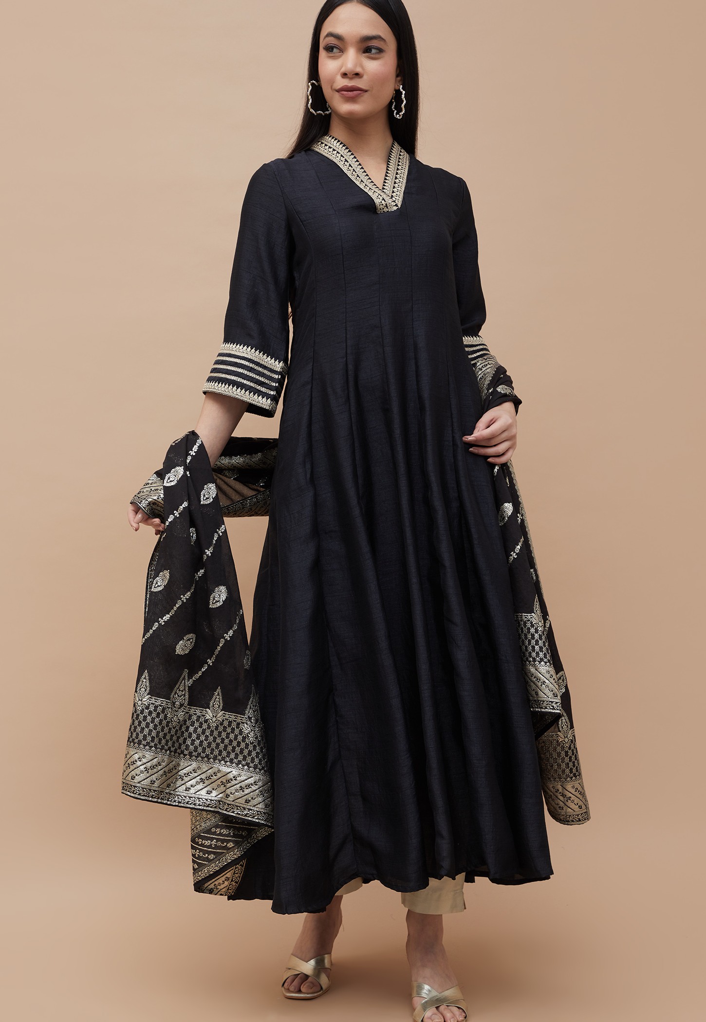 MELANGE Embroidered Anarkali Kurta Set-picture-30