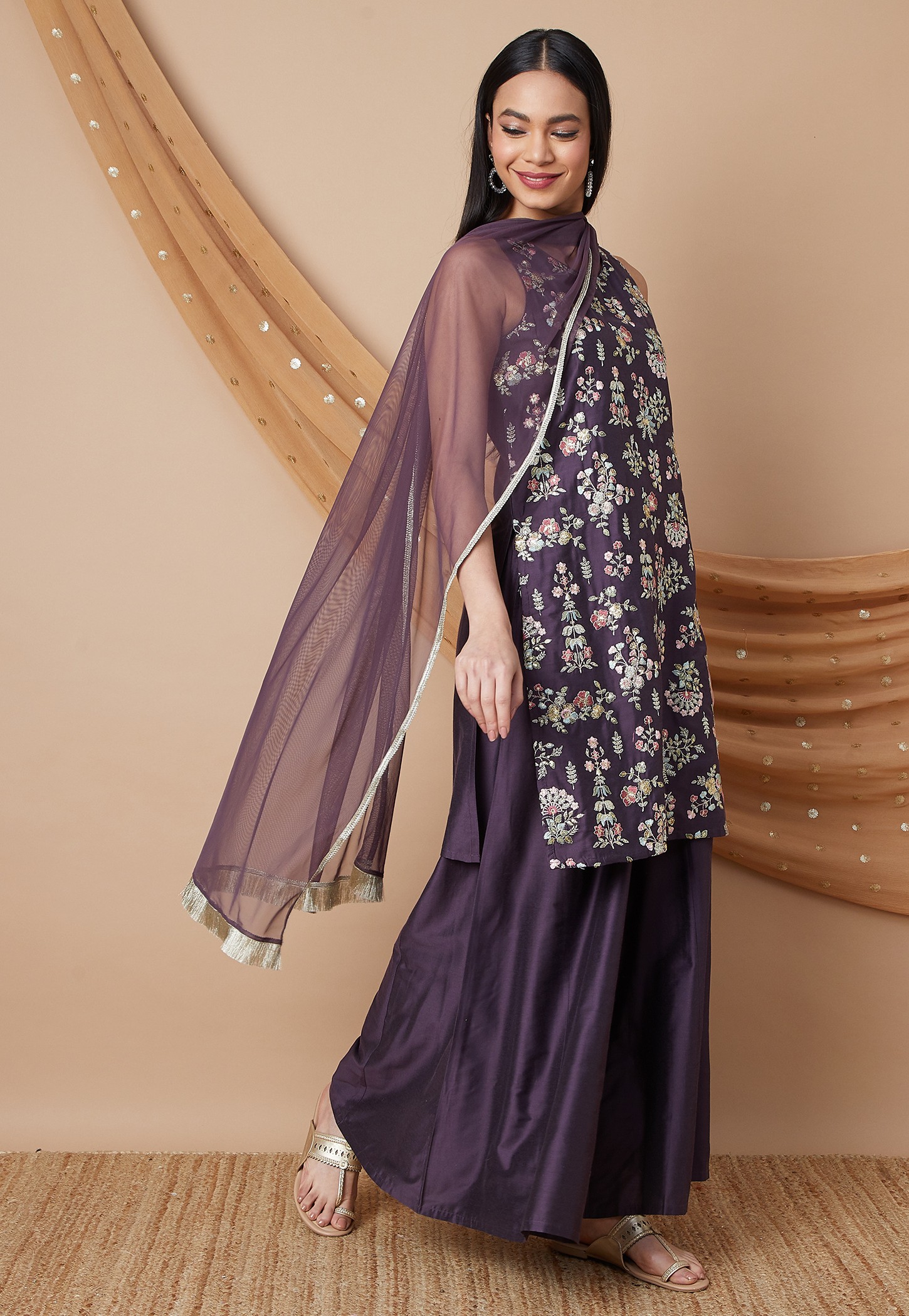 MELANGE Embroidered Straight Kurta Set-image-21