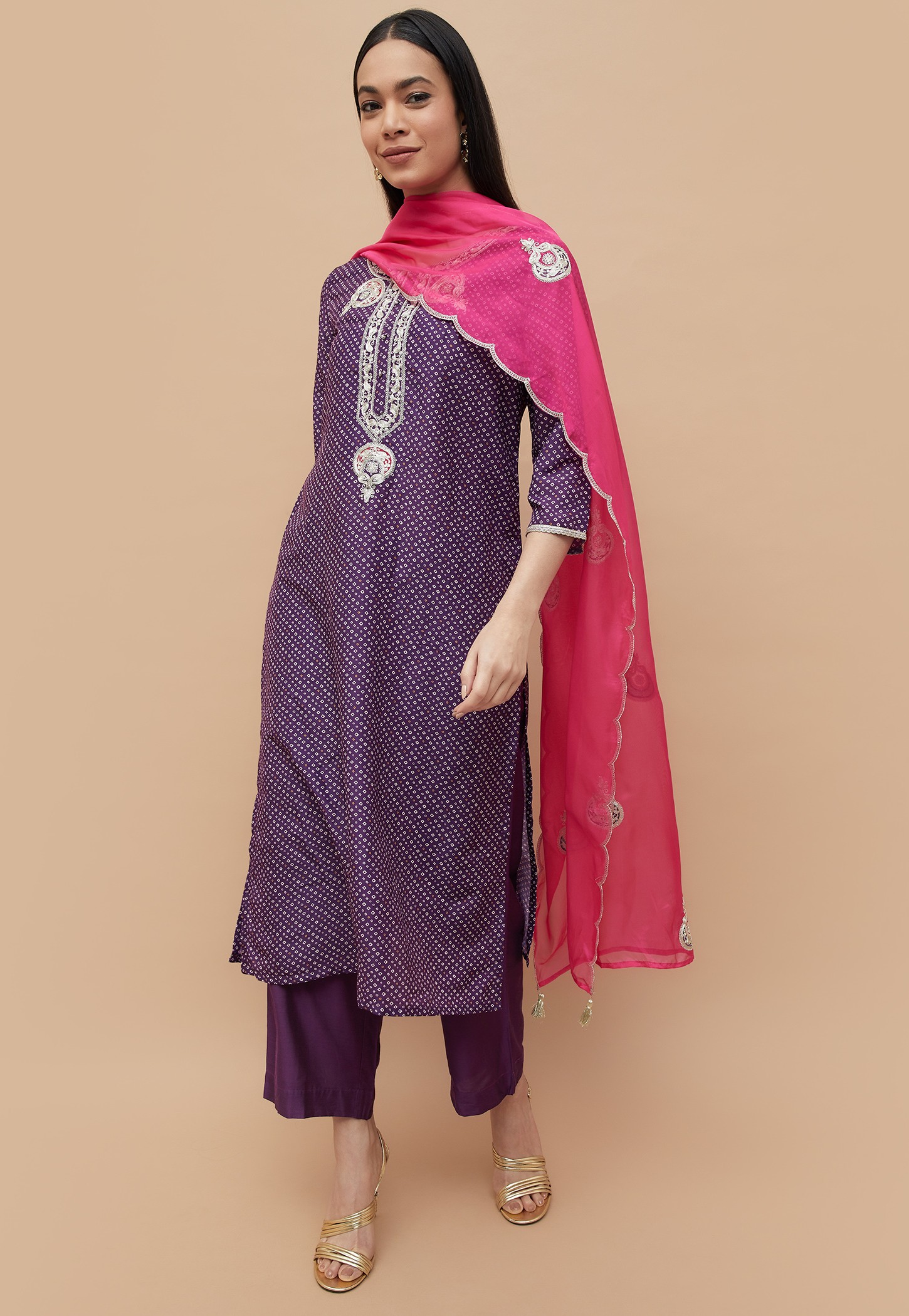 MELANGE Printed Straight Kurta Set-picture-23