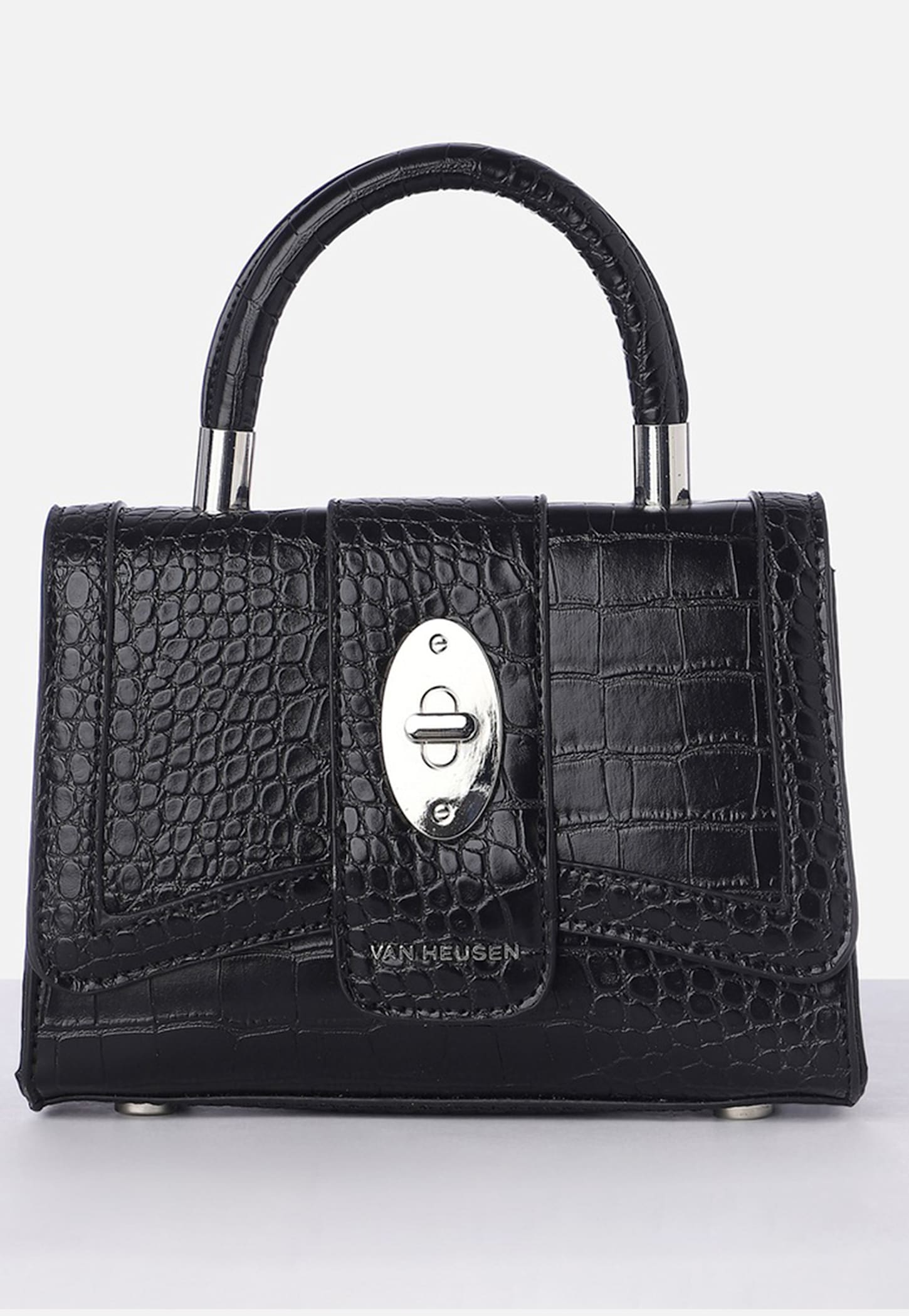VAN HEUSEN Croc-Embossed Satchel Bag-image-36