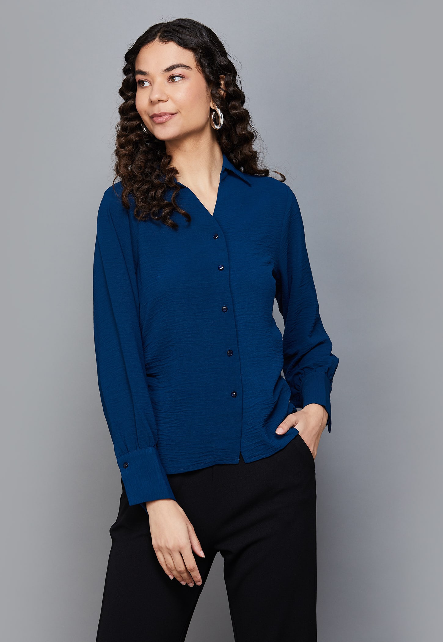 MADAME Textured Regular Fit Shirt-picture-39