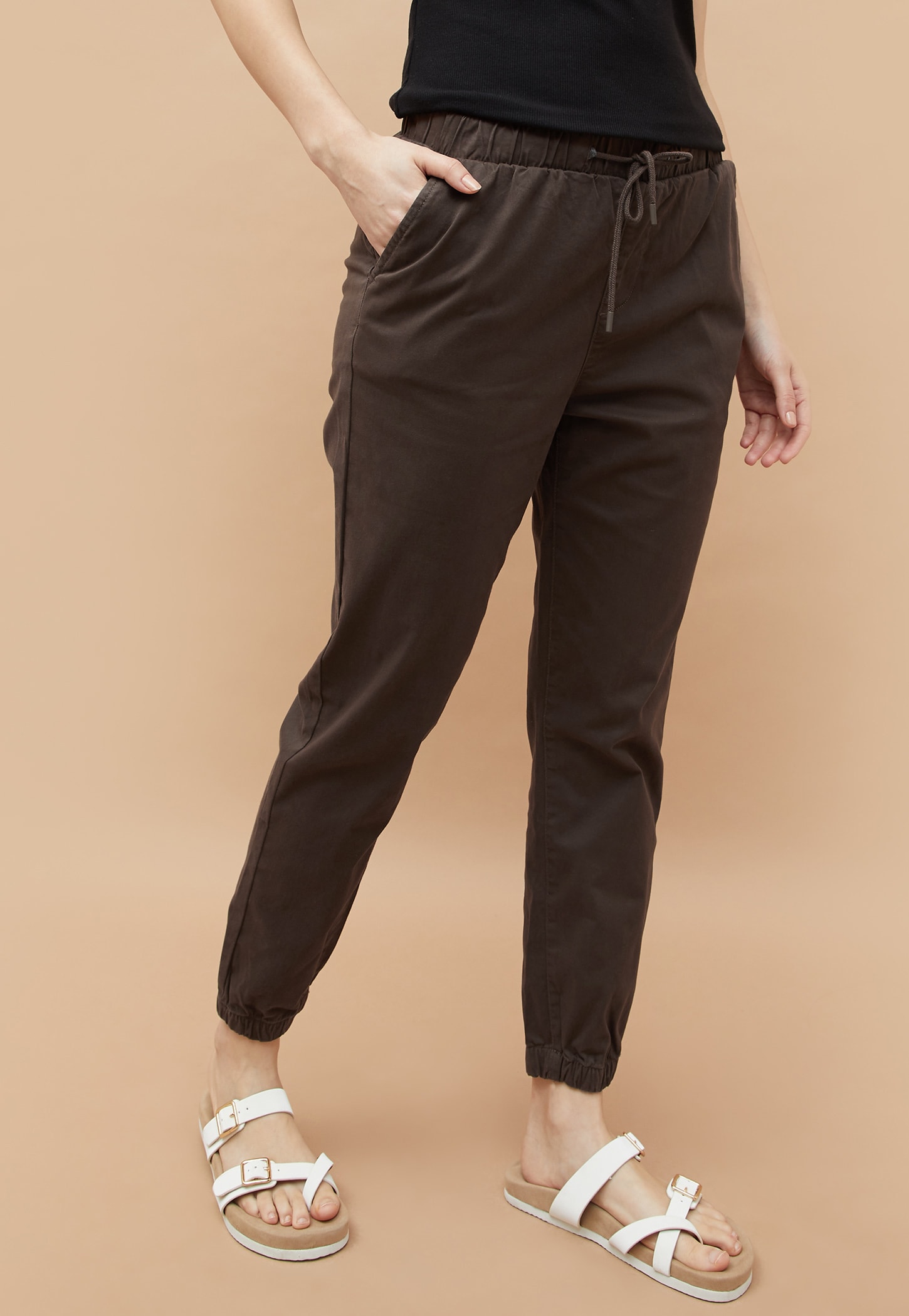 FAME FOREVER Solid Slim Fit Joggers-image-9