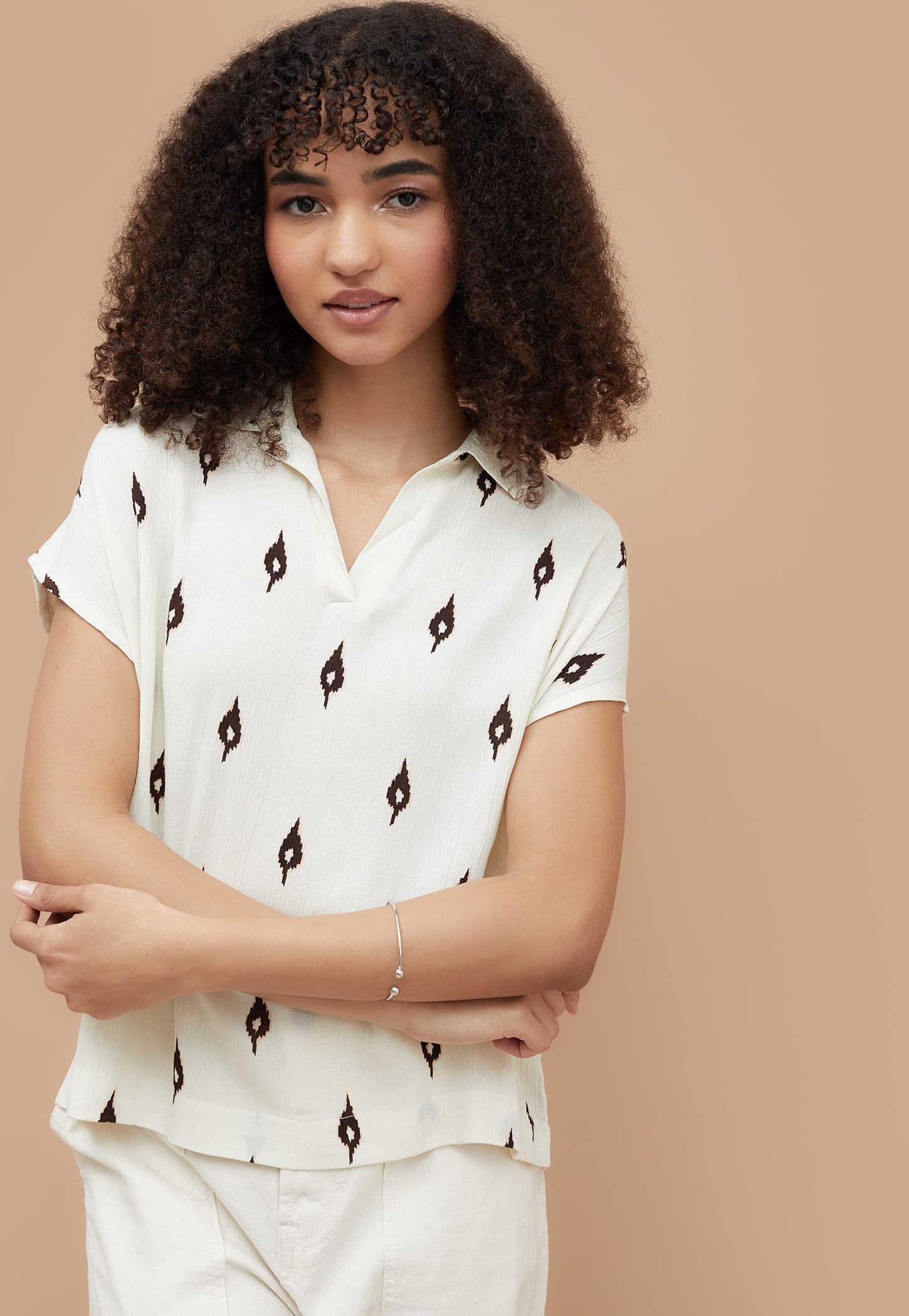 FAME FOREVER Printed Collared Top-picture-47