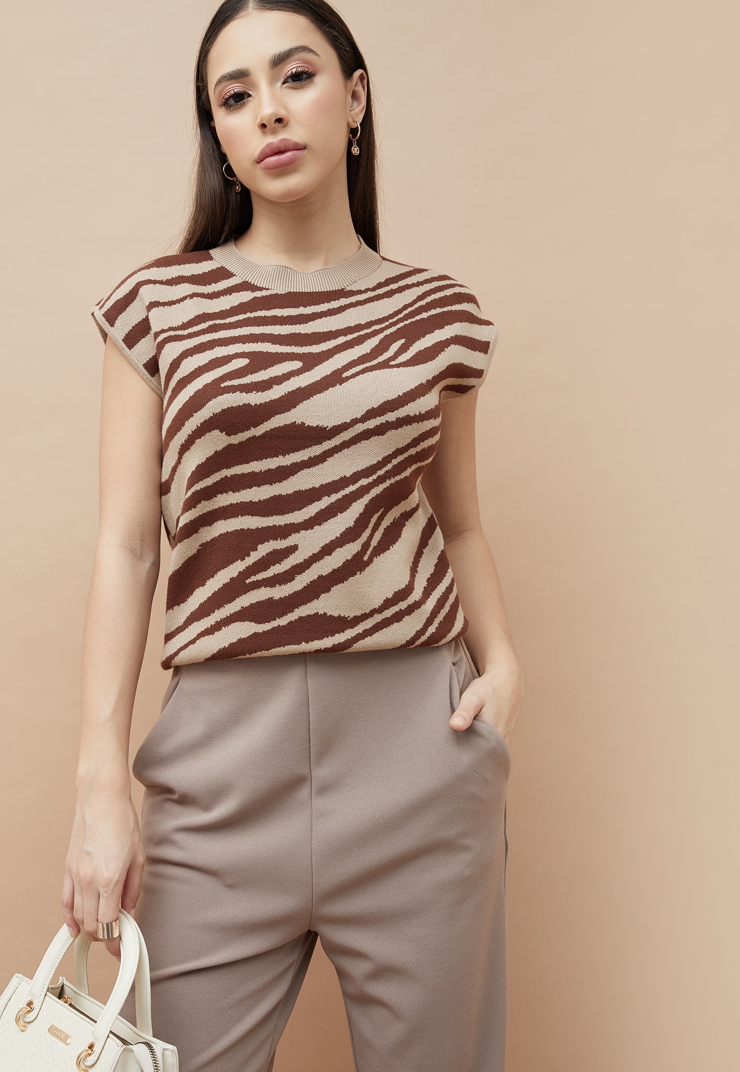 CODE Animal Print Knit Top-image-38