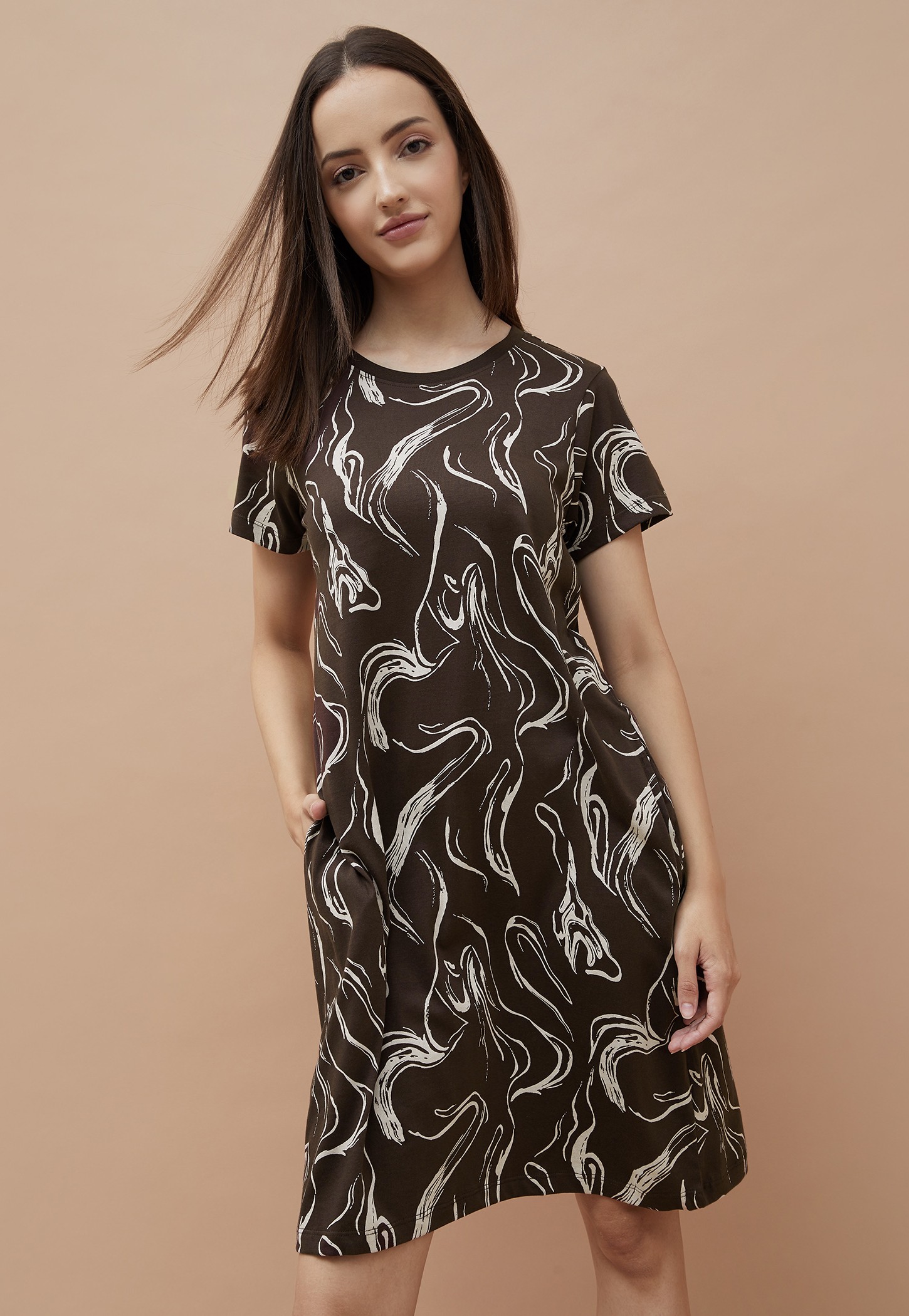 GINGER Abstract Print Night Dress-picture-55