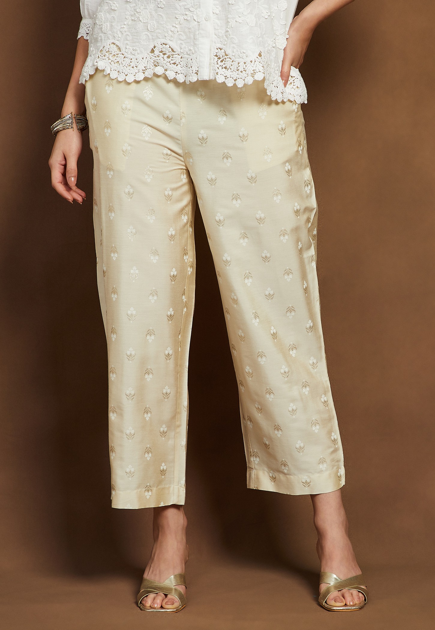 MELANGE Ethnic Motif Straight Pants-picture-20