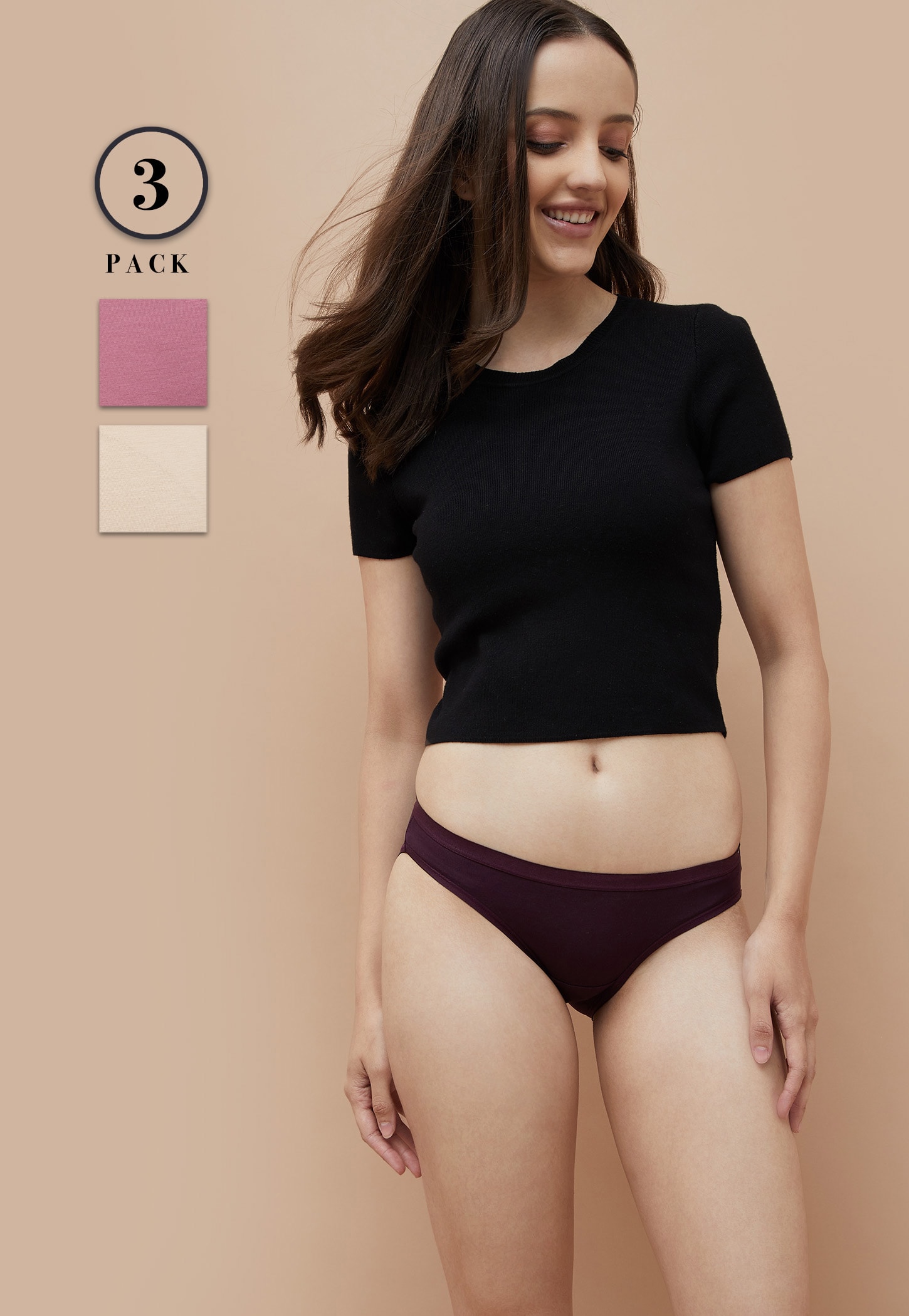 GINGER Solid Bikini Panties - Pack of 3-picture-29