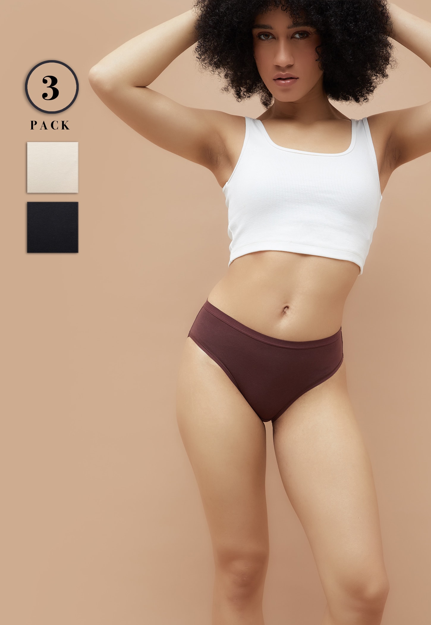 GINGER Solid Hipster Panties - Pack of 3-picture-34