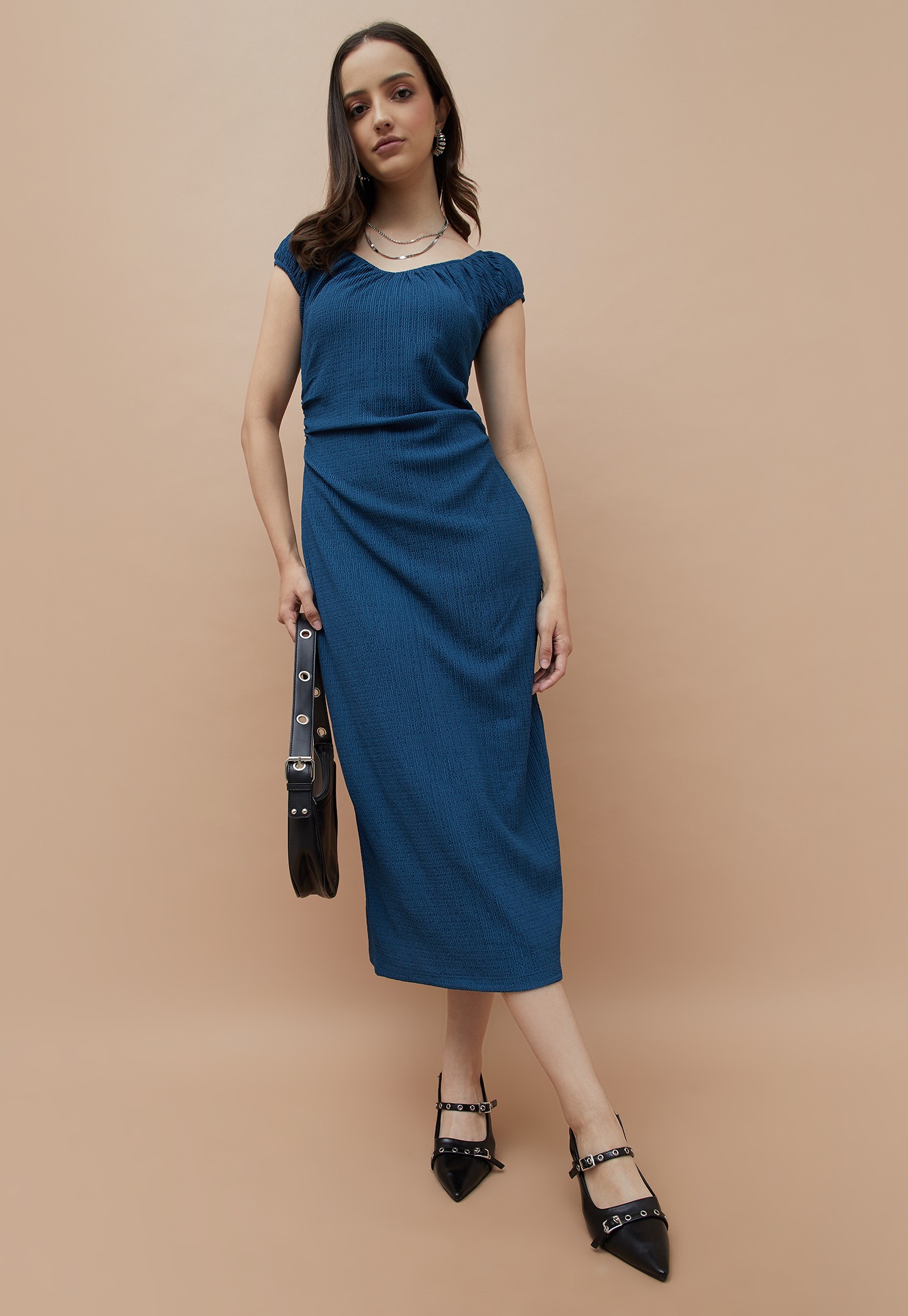 GINGER Textured Midi Dress-picture-24
