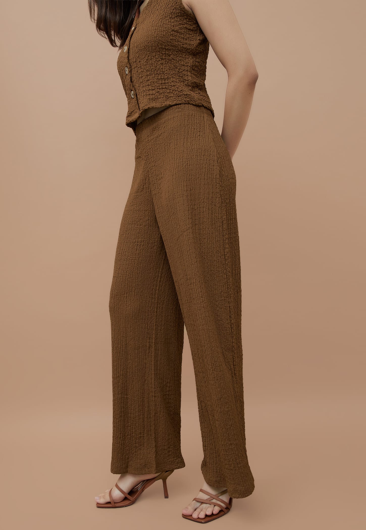GINGER Textured Straight Fit Trousers