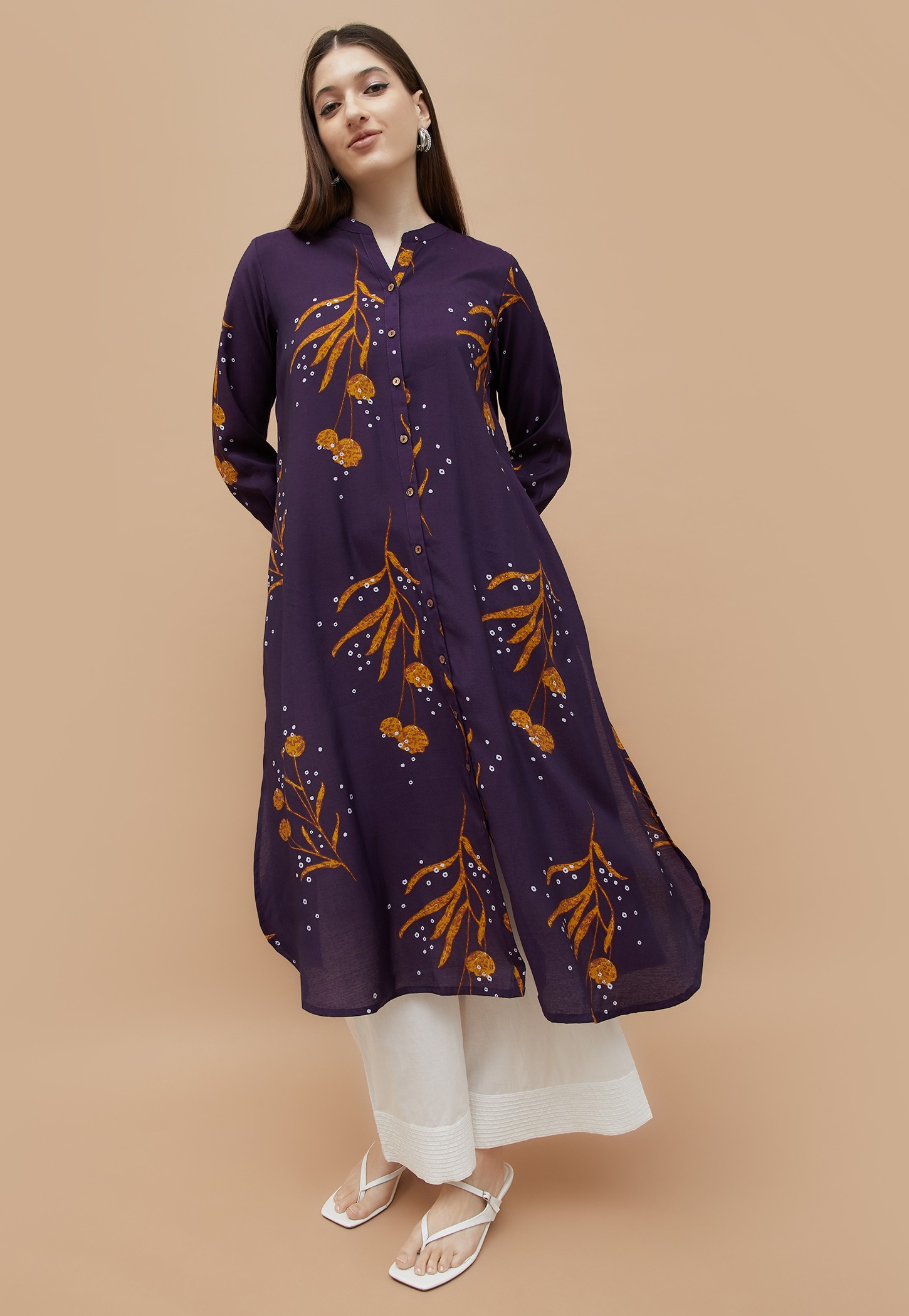 MELANGE Floral Print A-Line Kurta-picture-37