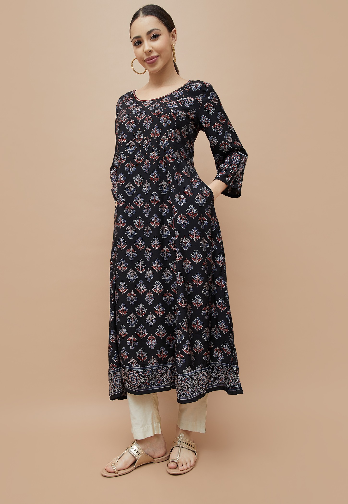 MELANGE Ethnic Motif A-line Kurta-picture-40