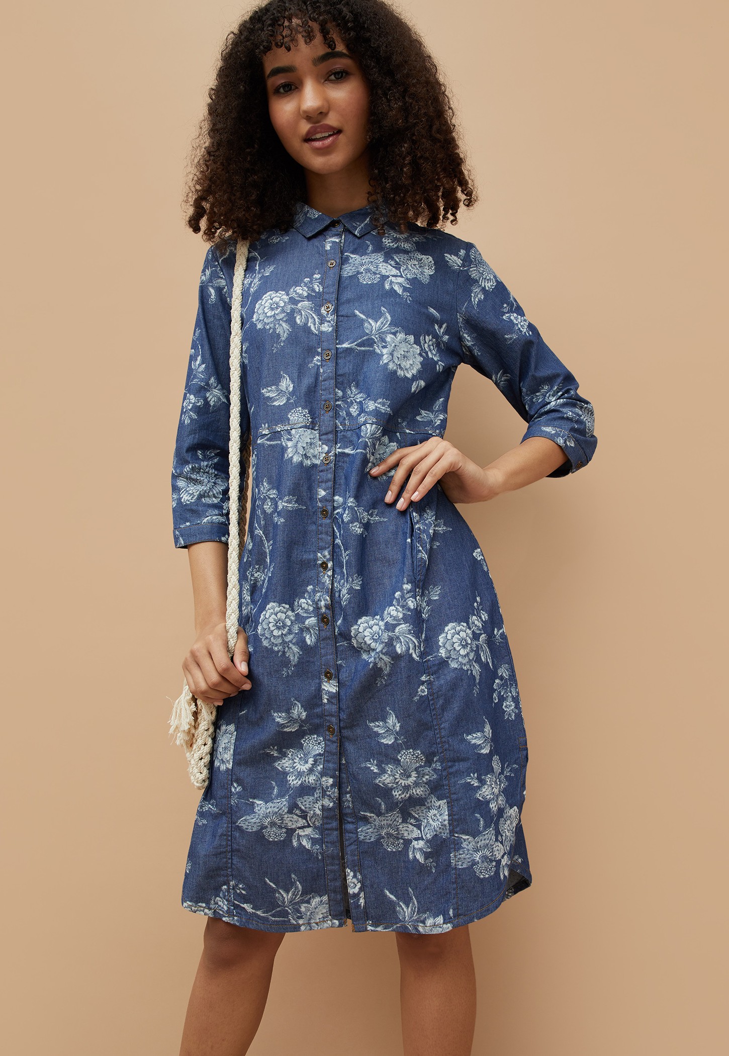 COLOUR ME Floral Print Shirt Dress-picture-44