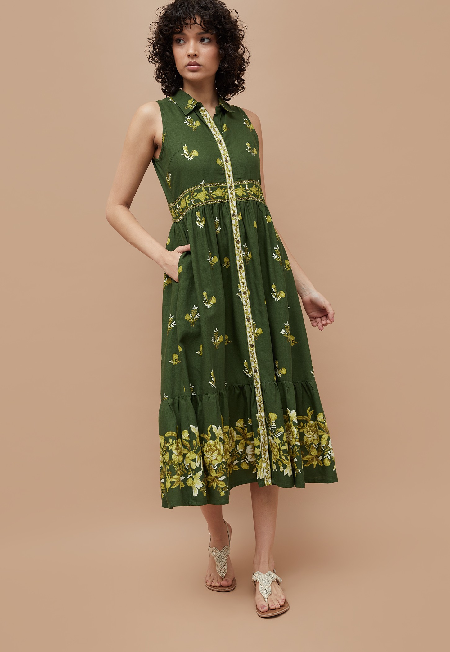COLOUR ME Printed A-line Dress-image-47