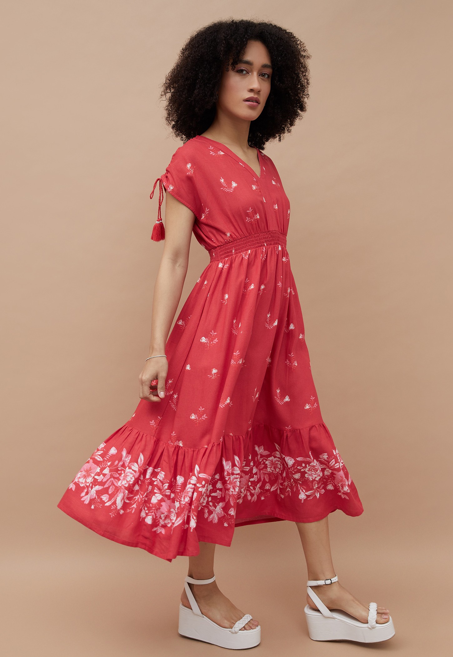 COLOUR ME Floral Print A-line Dress-picture-41