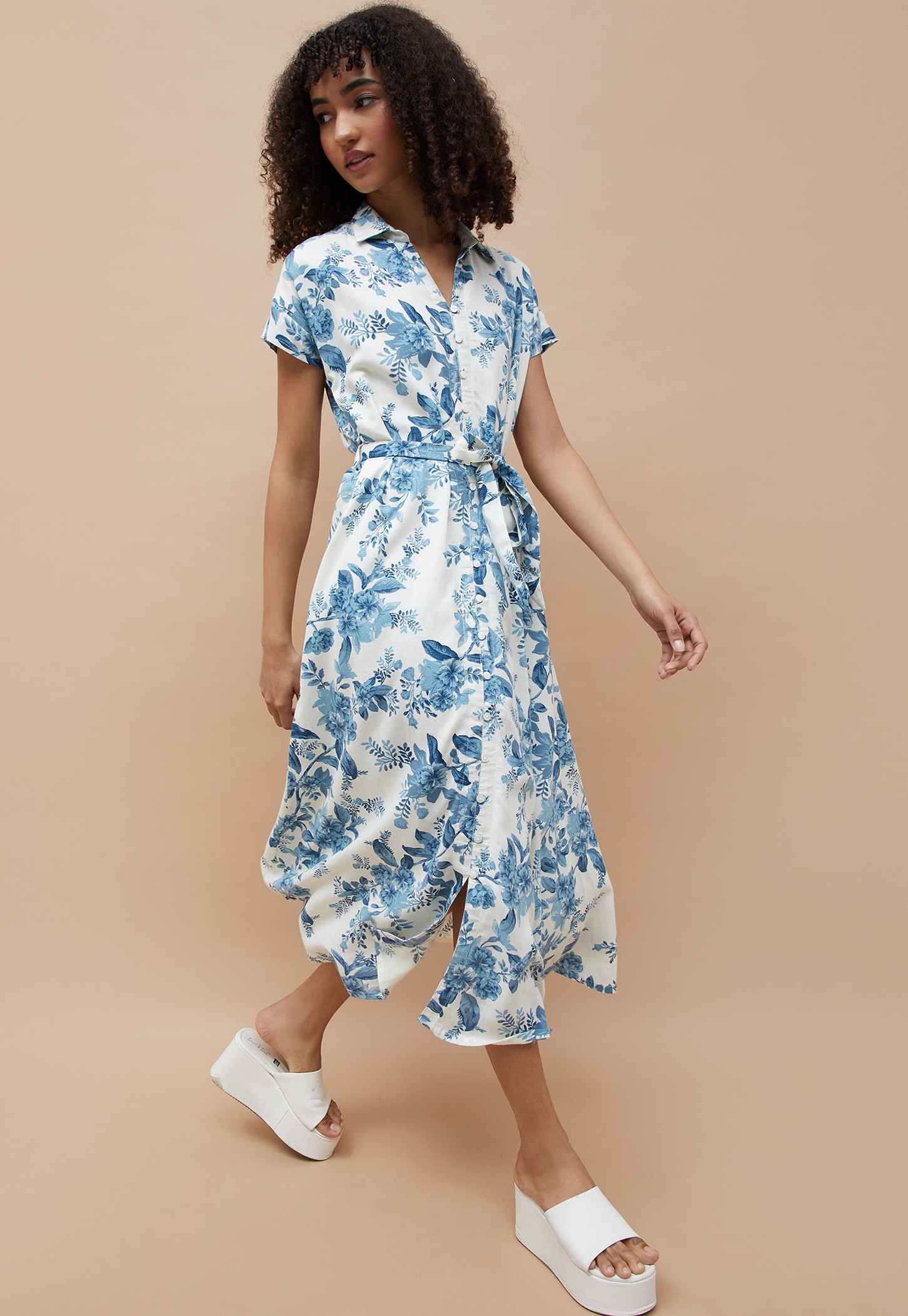 COLOUR ME Floral Print Shirt Dress-picture-21