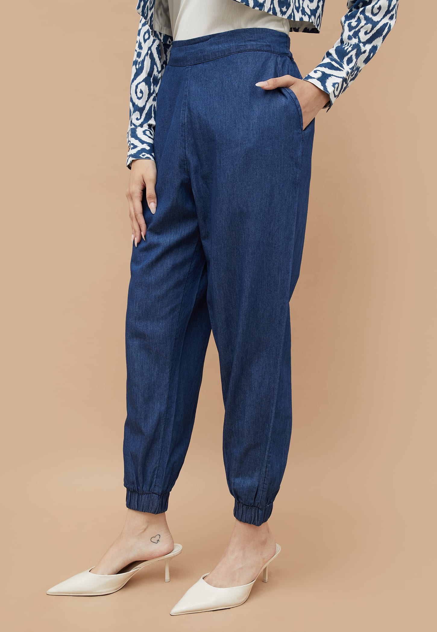 COLOUR ME Solid Denim Joggers-picture-32