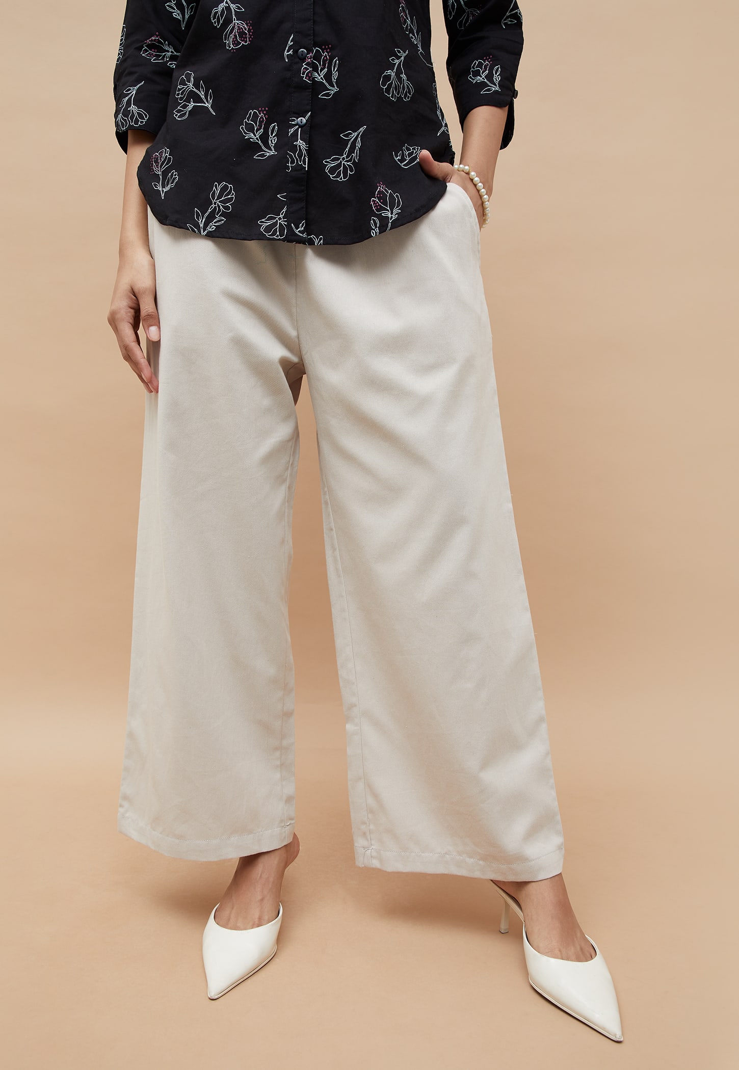COLOUR ME Solid Elasticated Palazzos-picture-45