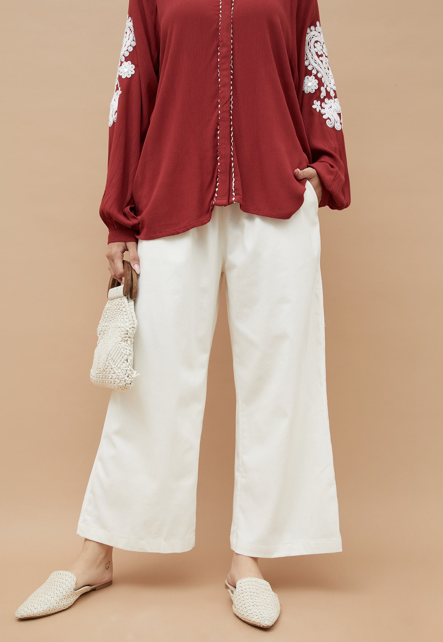 COLOUR ME Solid Elasticated Palazzos-picture-42