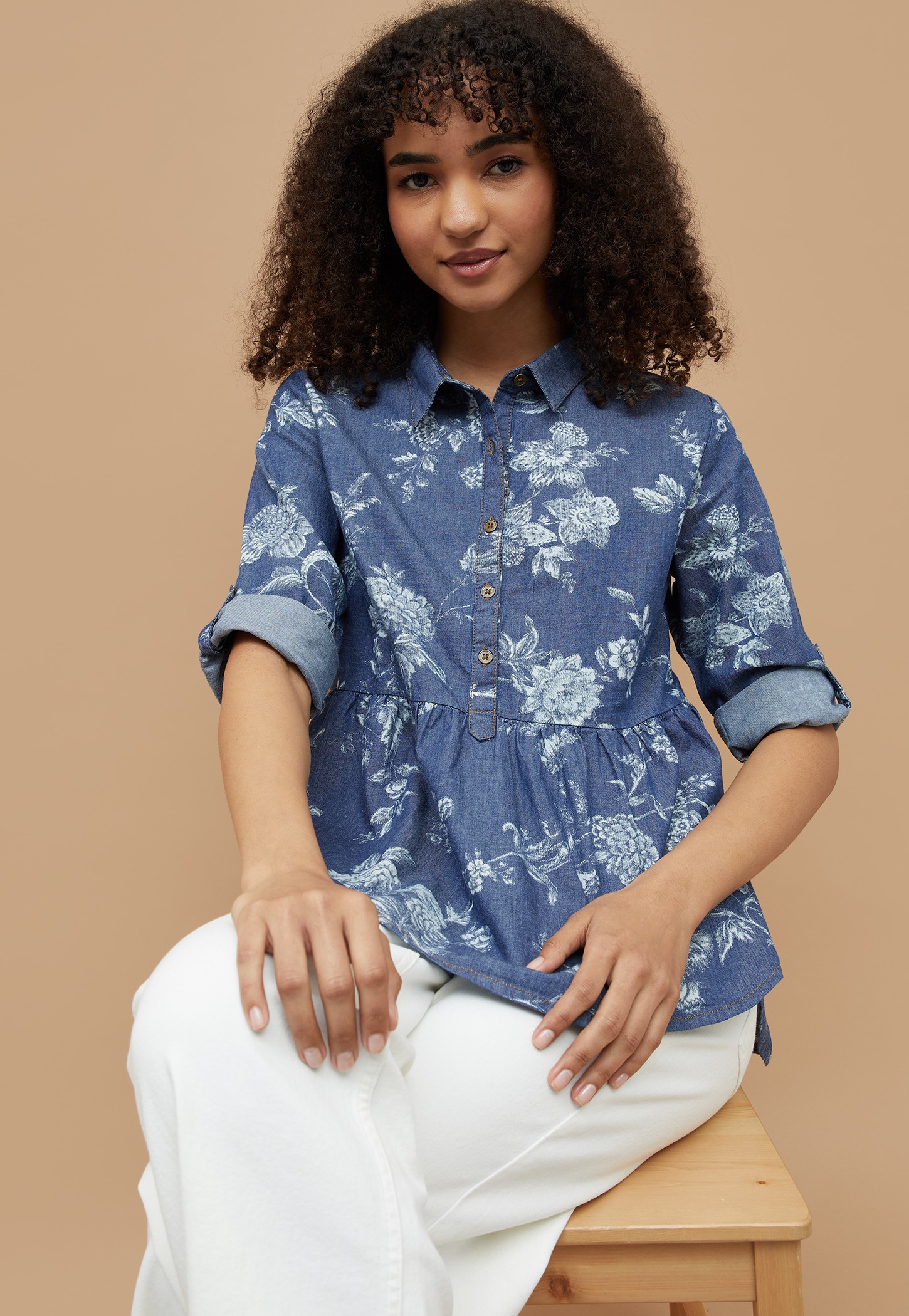 COLOUR ME Floral Print Peplum Top-picture-28