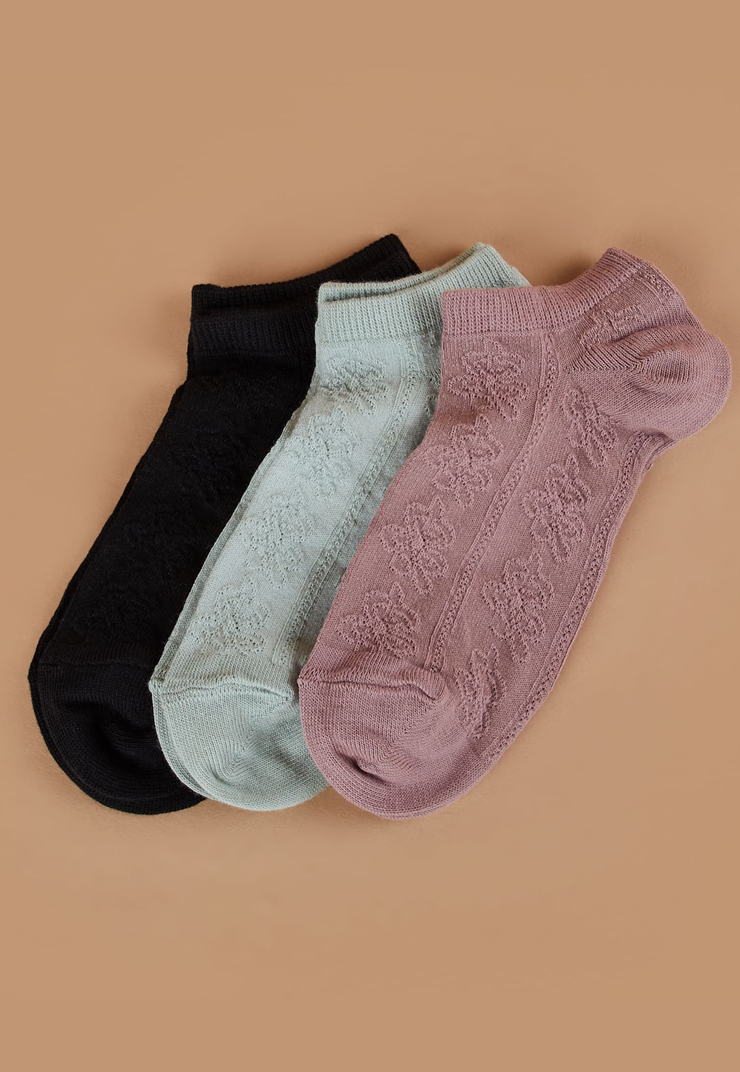 GINGER Patterned Ankle Length Socks - Pack of 3-picture-48