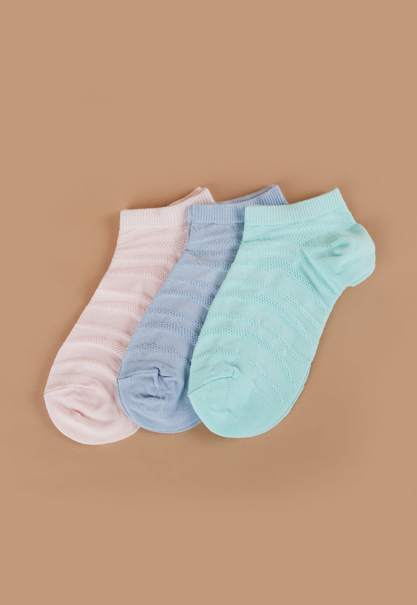 GINGER Striped Knit Ankle Length Socks - Pack of 3-image-16