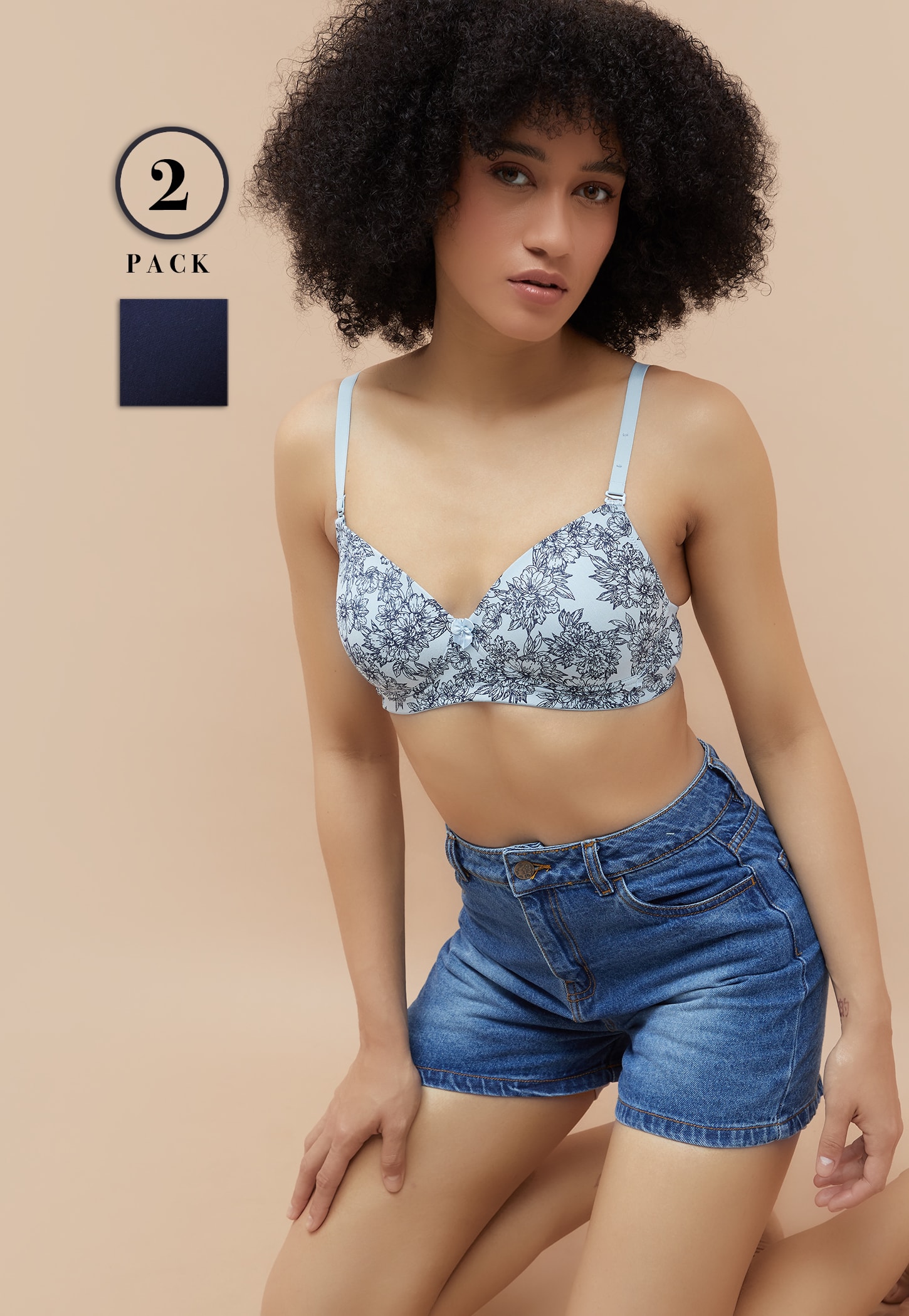GINGER Assorted Padded Non Wired T-shirt Bra - Pack of 2-picture-24
